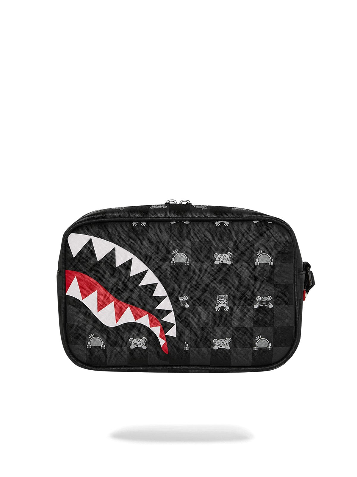 SPRAYGROUND Pochette Unisex adulto GRAY PEEKING CHARACTER CHECK TOILETRY BRICK 910B8914NSZ Nero