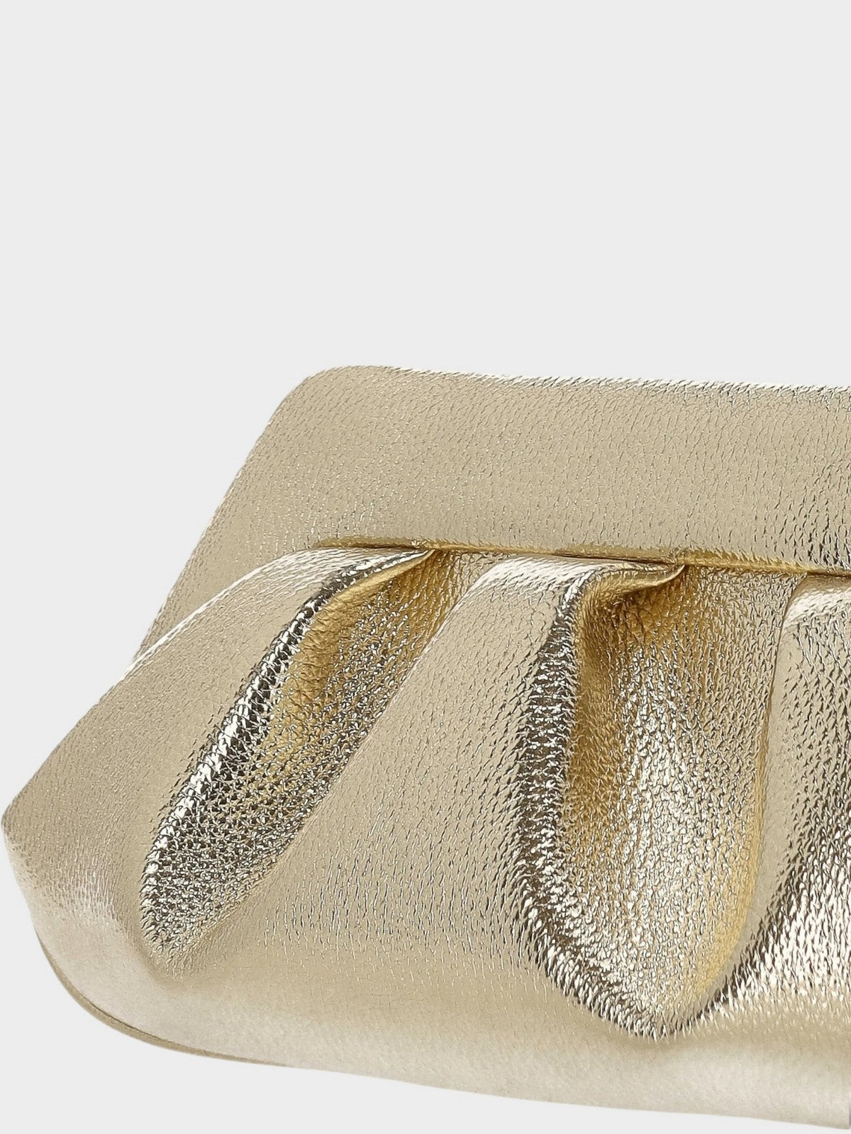 THEMOIRè Bios Baguette laminato vegan fabric bag gold eco-friendly design 