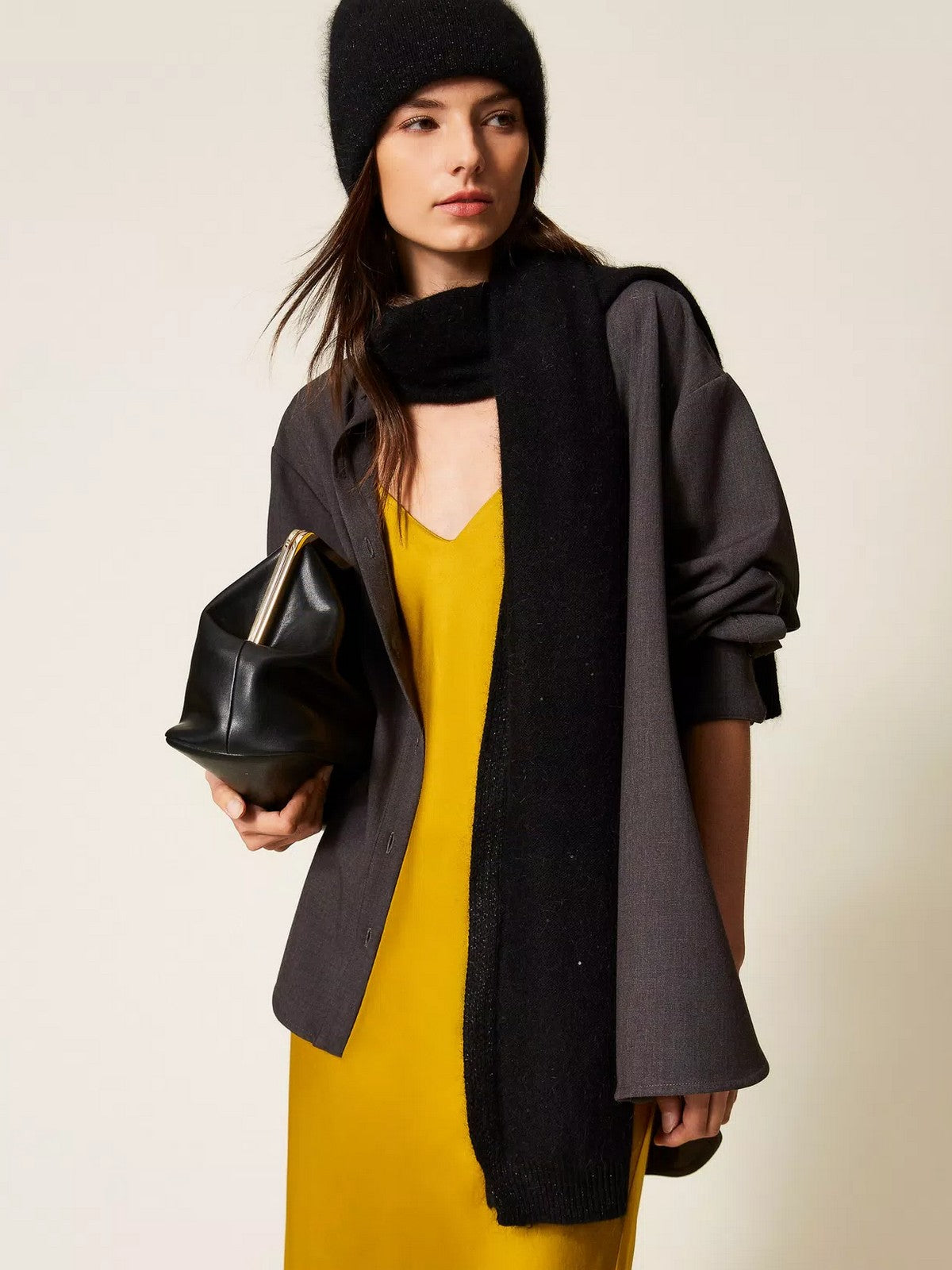 TWINSET Sciarpa Donna SEQUINS KNITTING 252TA426A 00006 Nero