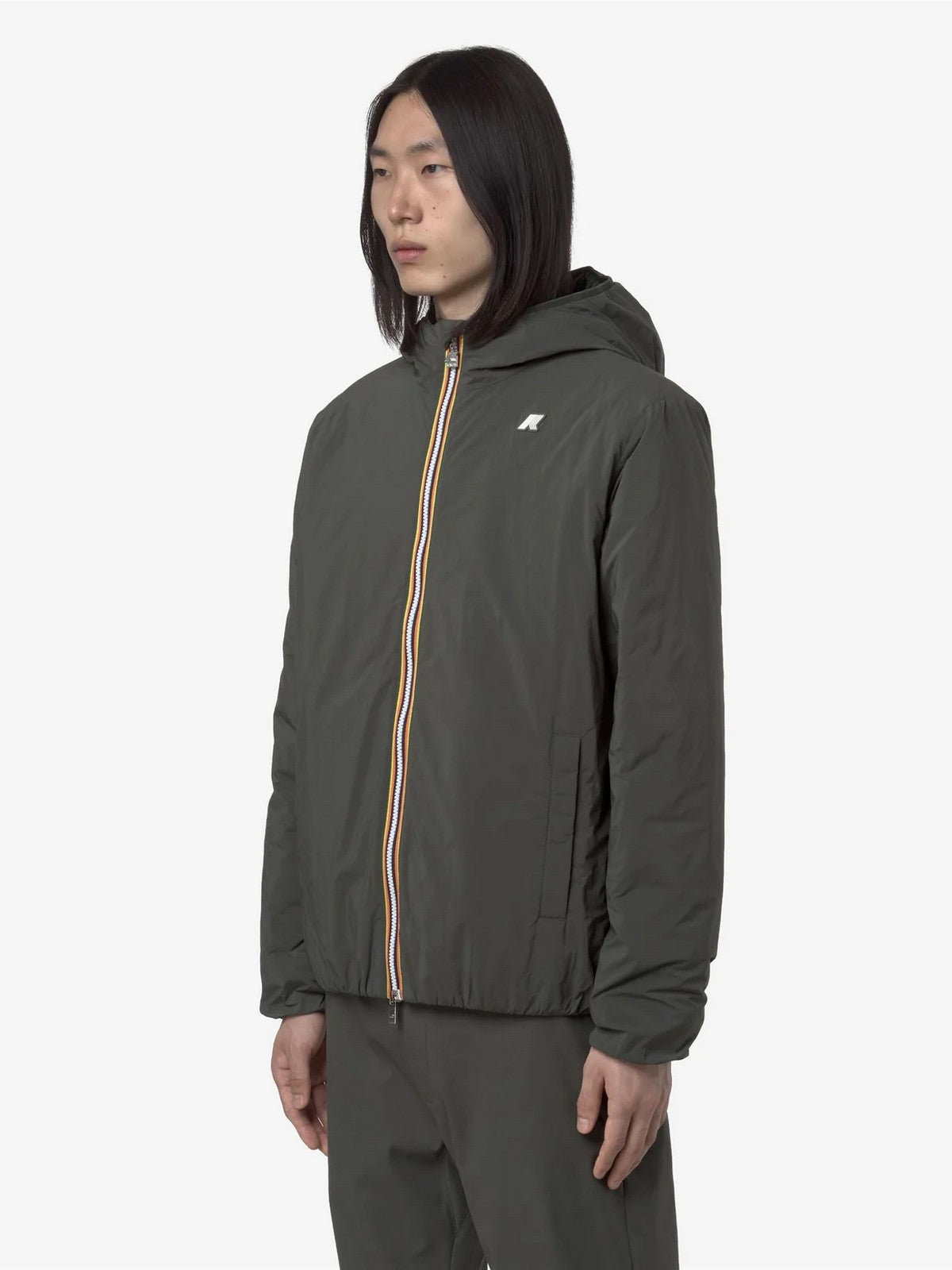 K-WAY Giubbino Uomo JACK PLAIN WARM K2136DW WMR GREEN BLACKISH