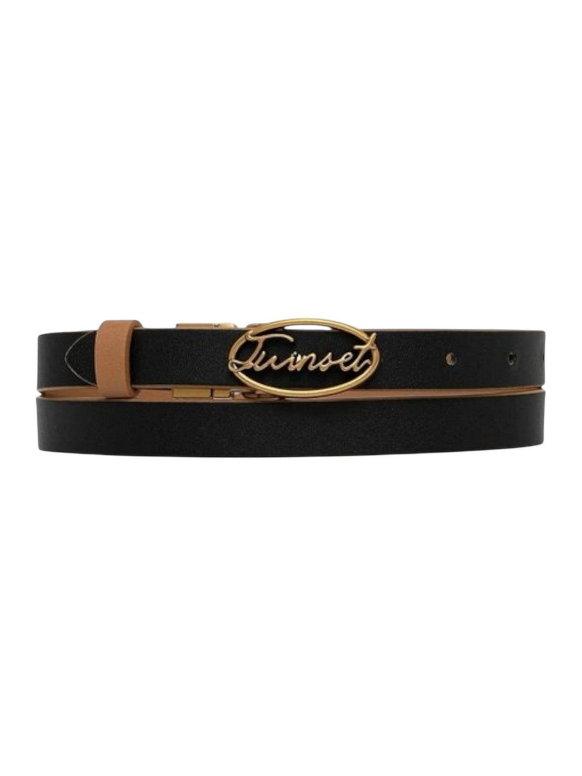 TWINSET Cintura Donna SNAP ACTION BUCKLE' BELT 252TA403A 12678 BIC.LAND/NERO