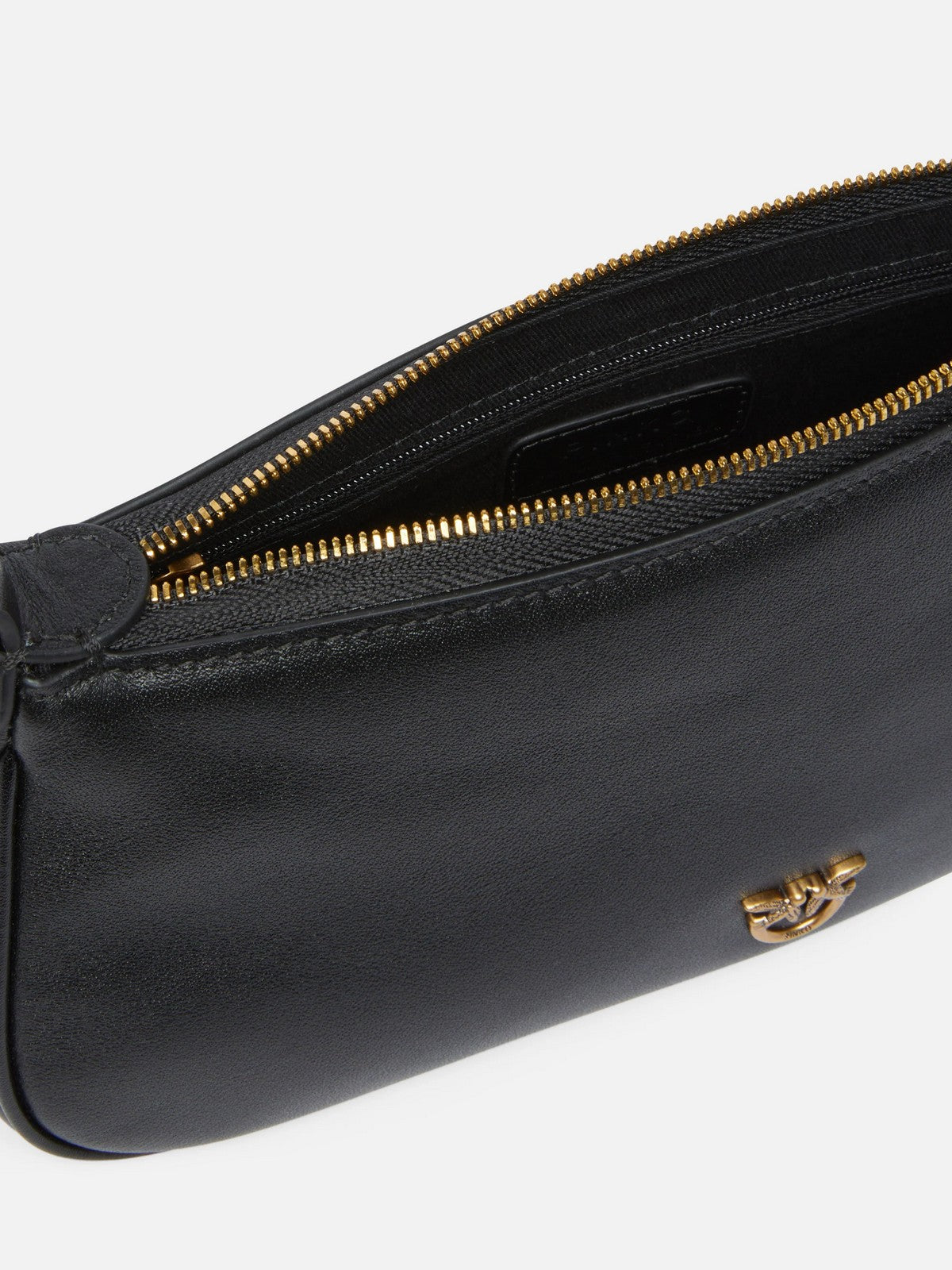 PINKO Borsa Donna HALF MOON HORIZONTAL MINI VITE 105069-A0QO Z99Q NERO-ANTIQUE GOLD