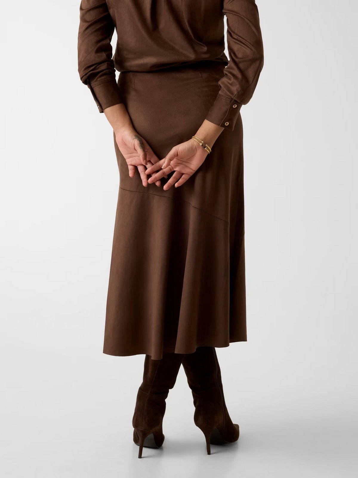 GUESS Gonna Donna NUNZIA LONG SKIRT W6RD15 WJ472 G1EA DARK COFFEE