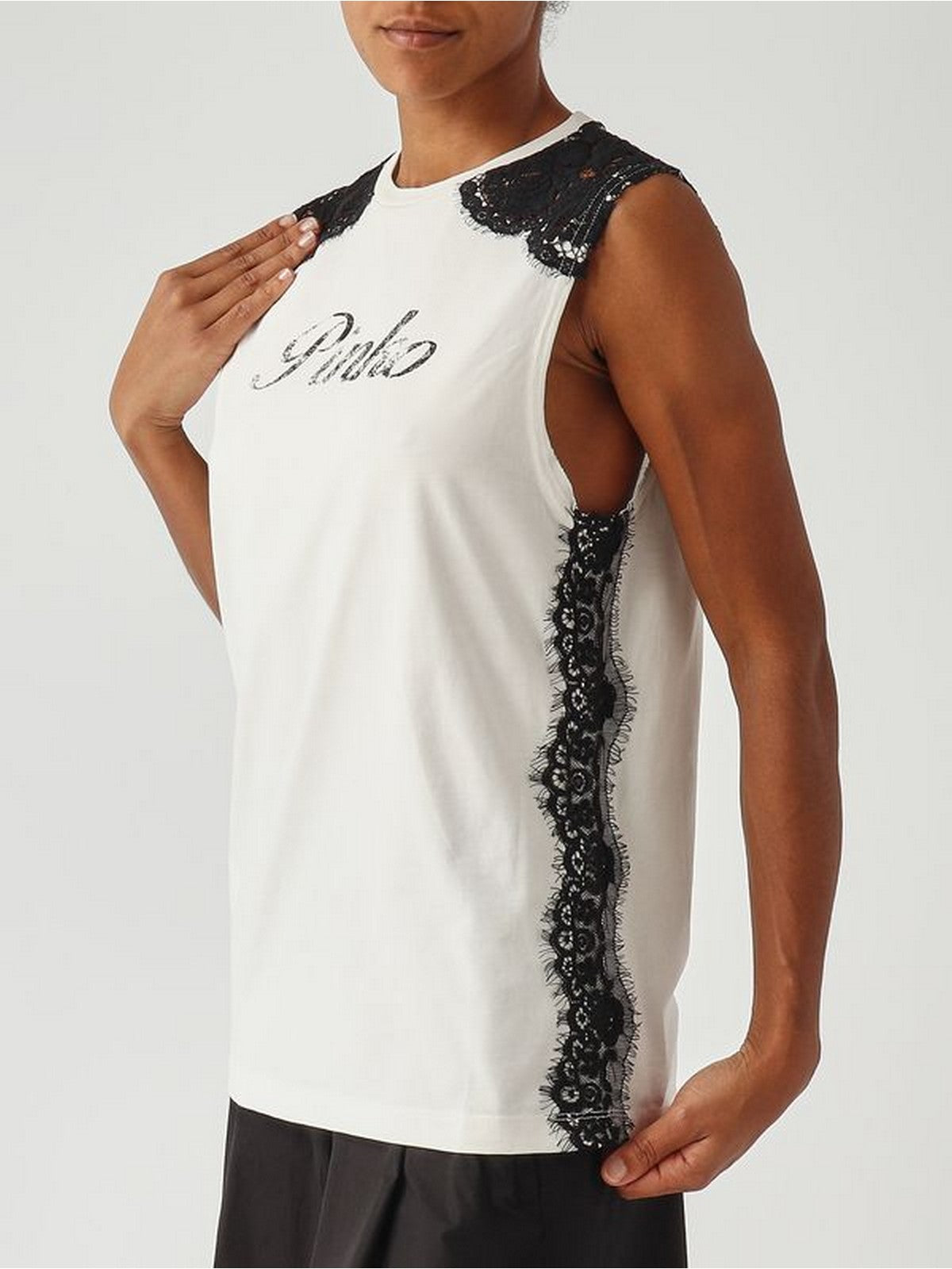 PINKO Canotta Donna DAWN MAGLIA 106562-A383 Z07 BIANCO SETA