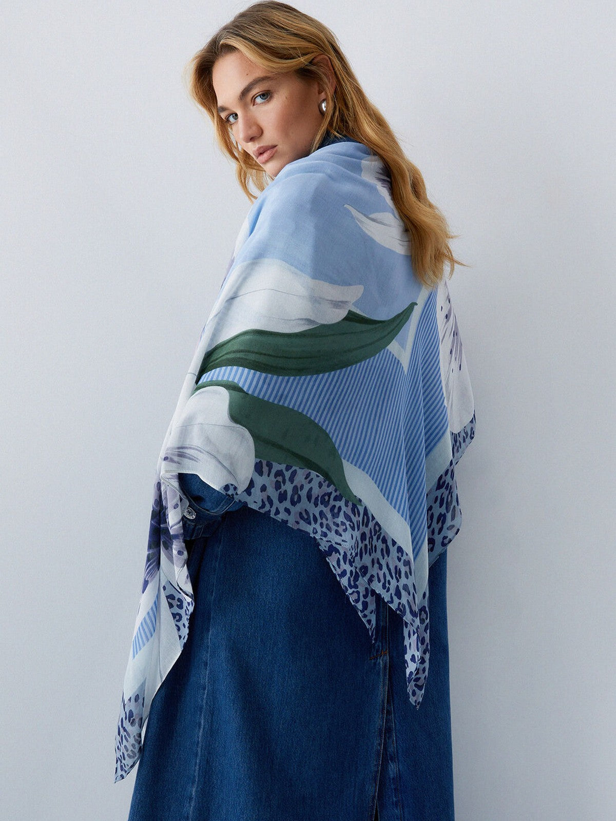 LIU JO SOFT Foulard Donna  2A6050T2738 53932 Bright blue wave