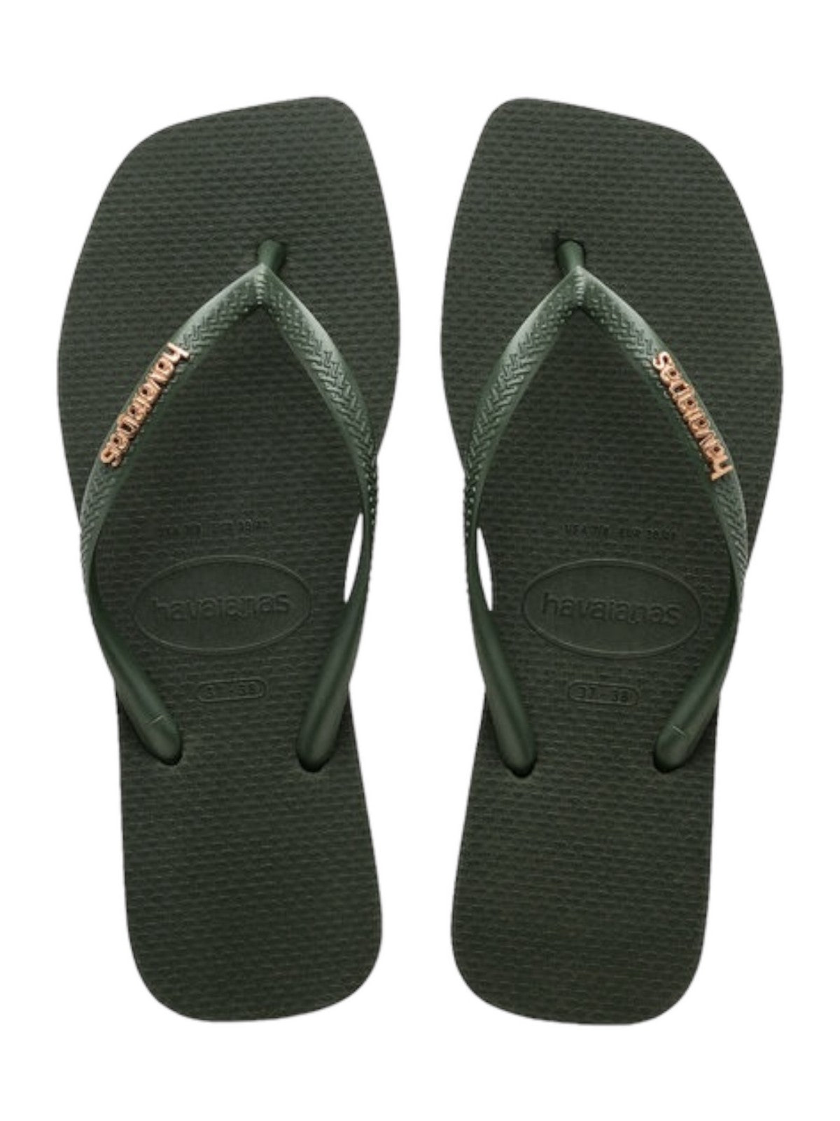 Havaianas Flip Flip Mujer Hav. Logotipo cuadrado Metálico 4148257.4896 Verde