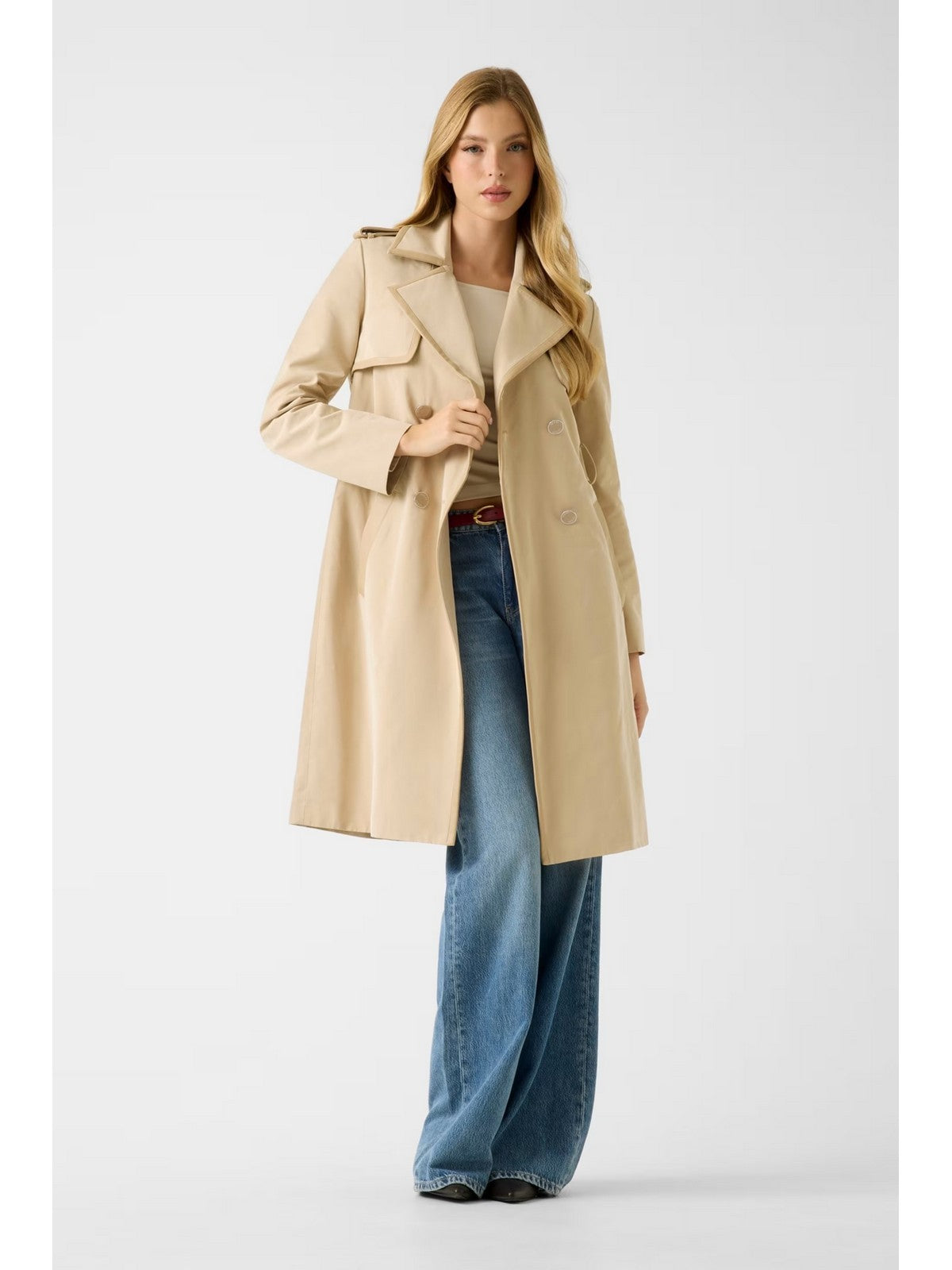 GUESS Trench Donna JENNY PU DETAILS TRENCH W5RL14 WGWD2 G1L7 FOAMY TAUPE