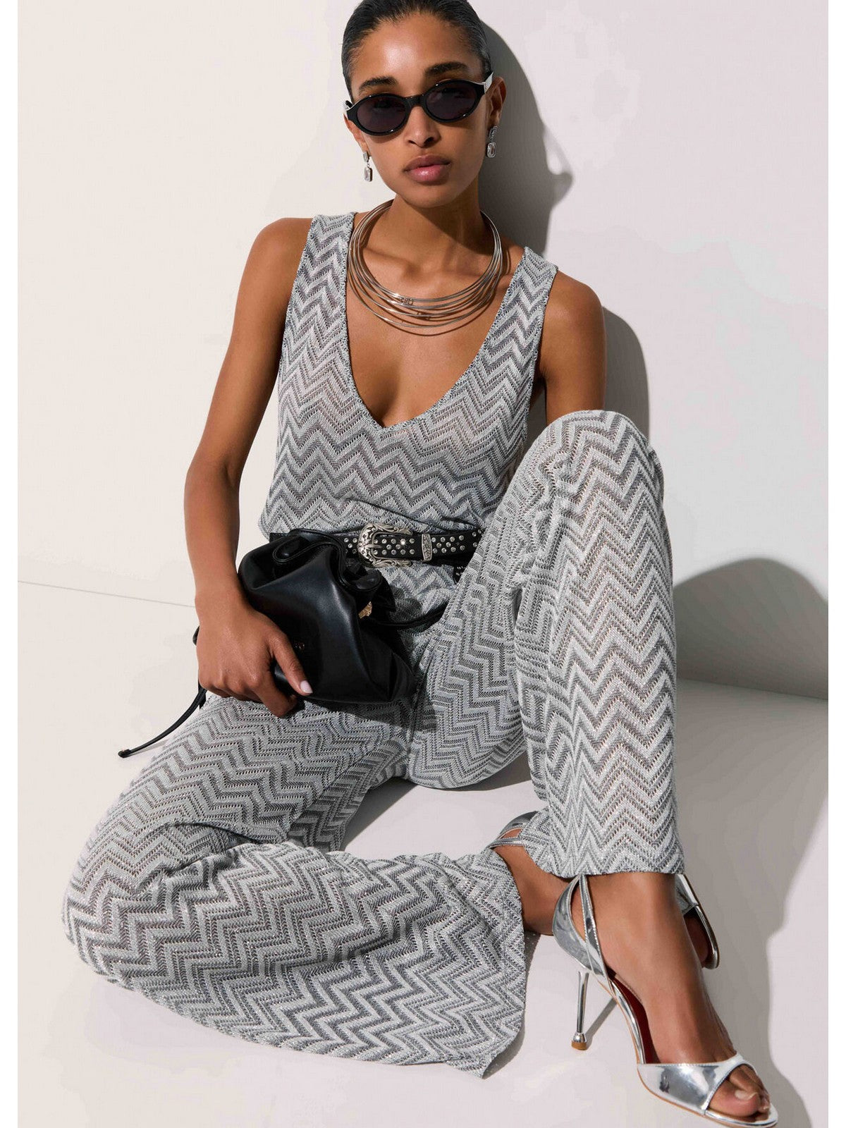 LIU JO BEACHWEAR Pantalone Donna  VA6176J3878 C3887 Nero/silver lux