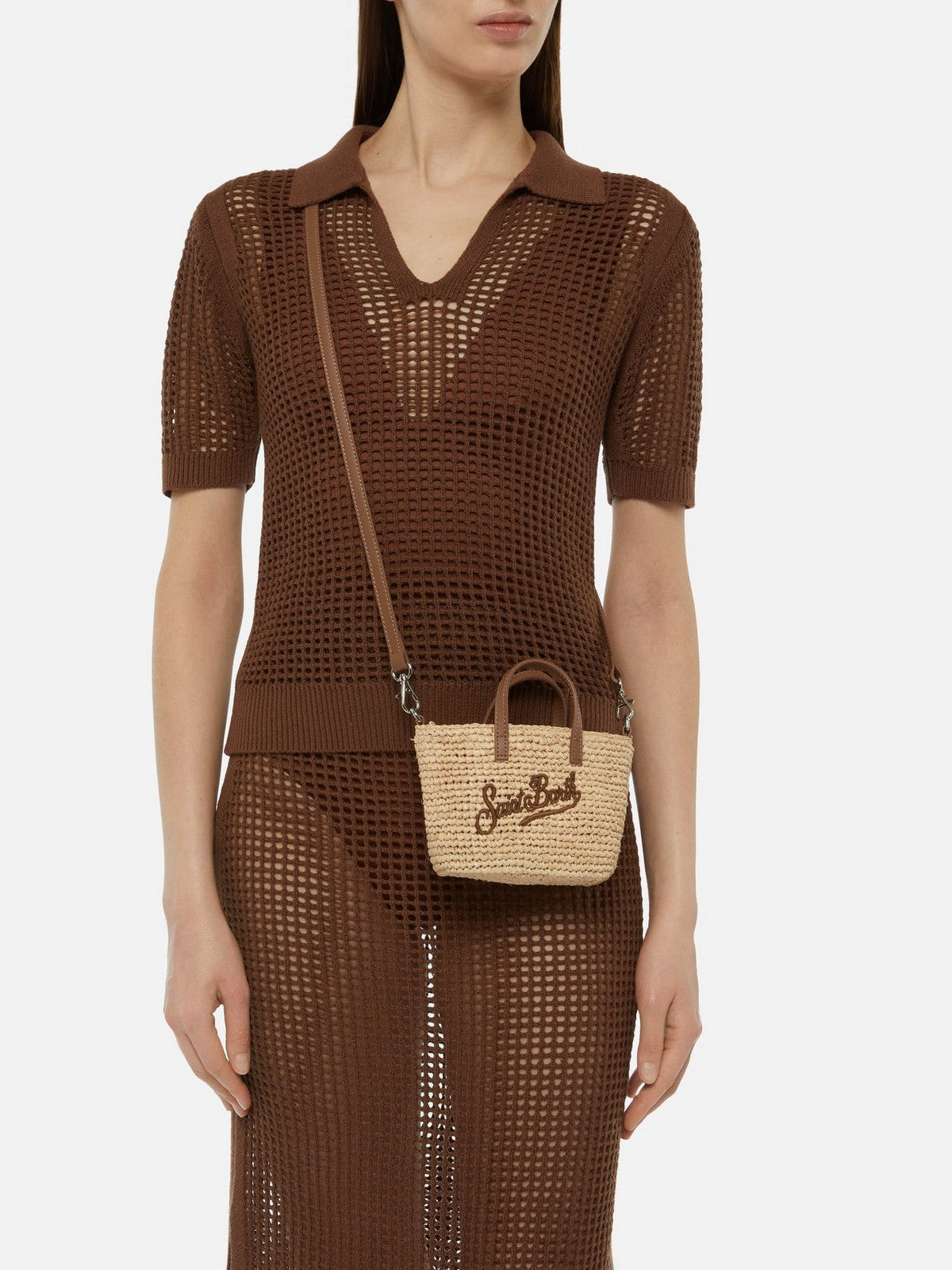 MC2 SAINT BARTH Borsa Donna  RAFFIA CITY MINI 00358L 1118 LEATHER EMB