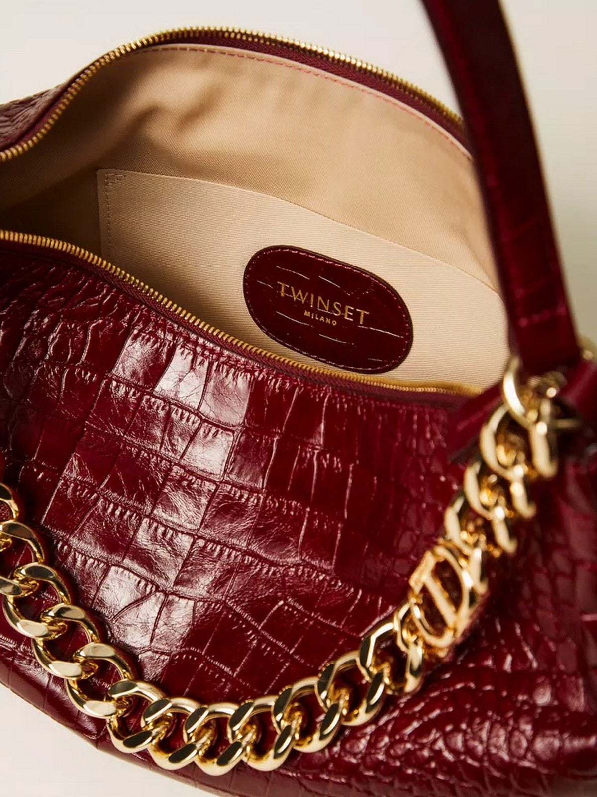 TWINSET Borsa Donna LILIANE LEATHER 252TD8252 12882 RED BERRY