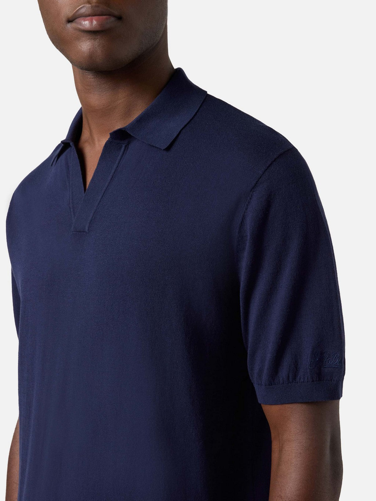MC2 SAINT BARTH Polo Uomo  SLOAN LINEN COTTON 00097L 61 BLUE NAVY
