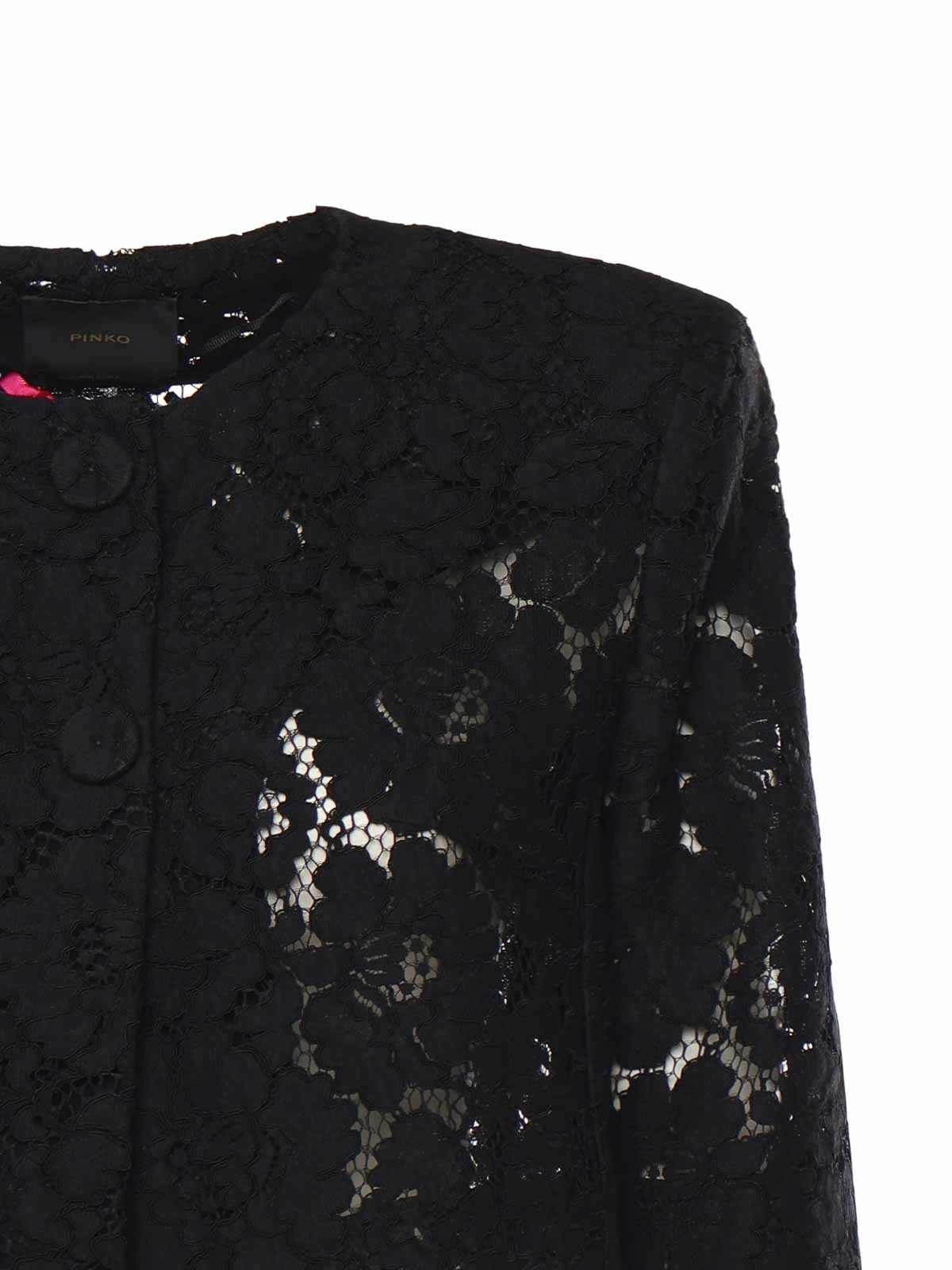 PINKO Giacca Donna PLATANO SPENCER PIZZO REBRODE 106552-A330 Z99 NERO LIMOUSINE