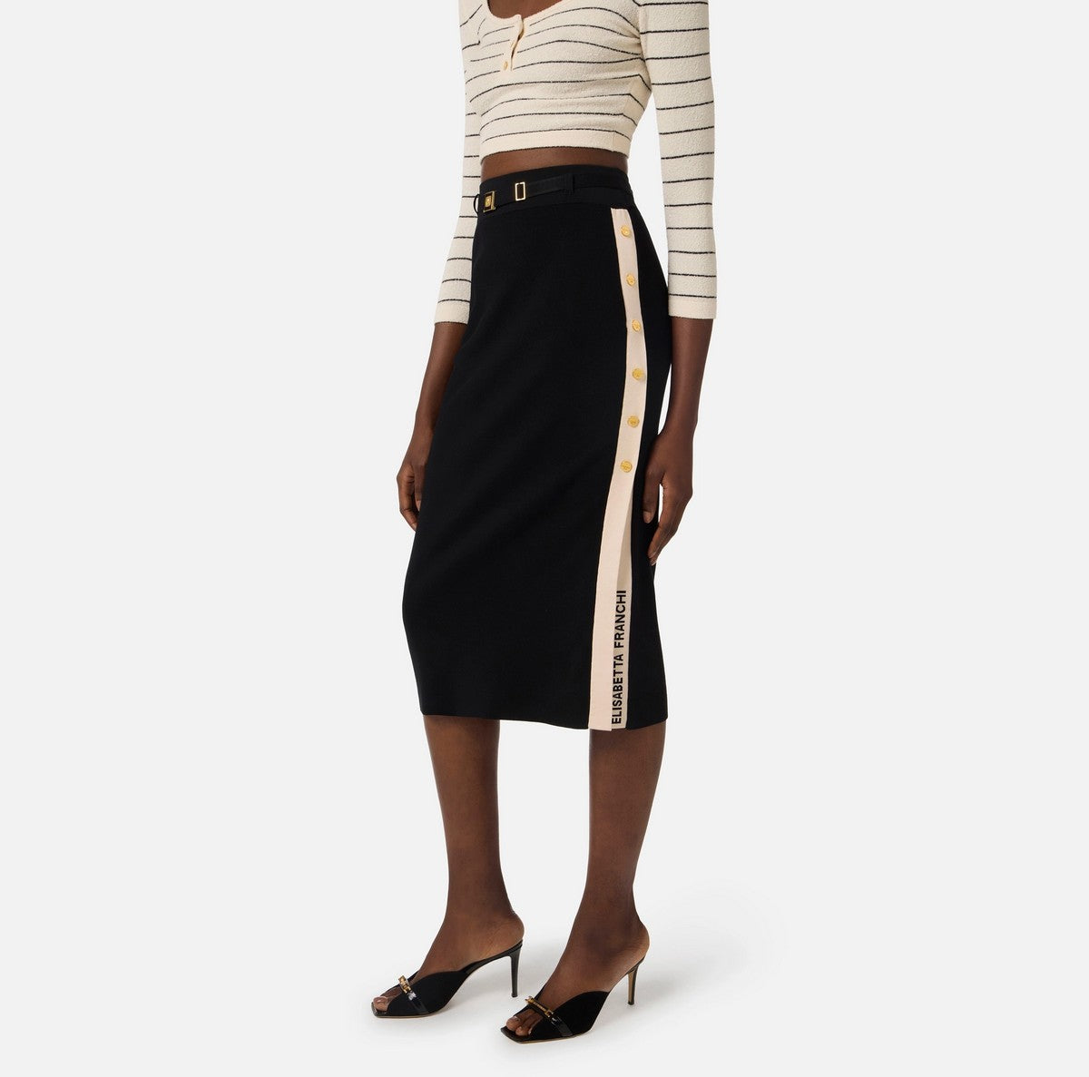 ELISABETTA FRANCHI Gonna Donna  GK27S61E2 685 NERO/BURRO