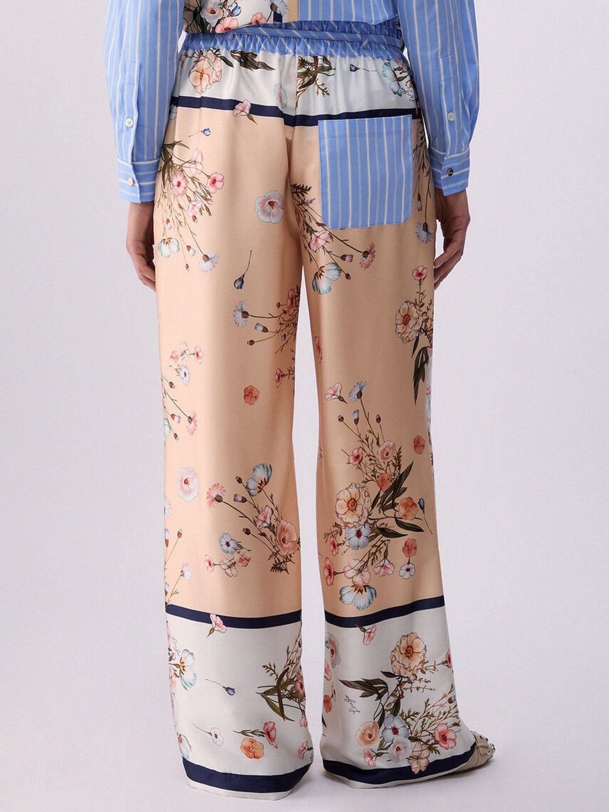 LIU JO WHITE Pantalone Donna  WA6358T2555 P9546 Blu str/bloom.big
