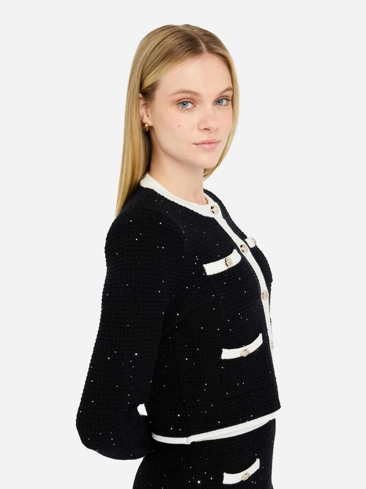 LIU JO BLACK Cardigan Donna  CF5131MS18F 03862 Nero/latte