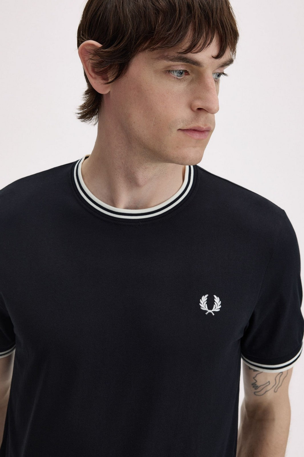 FRED PERRY T-shirt Uomo FP TWIN TIPPED T-SHIRT FP-M1588V-57 102 BLACK