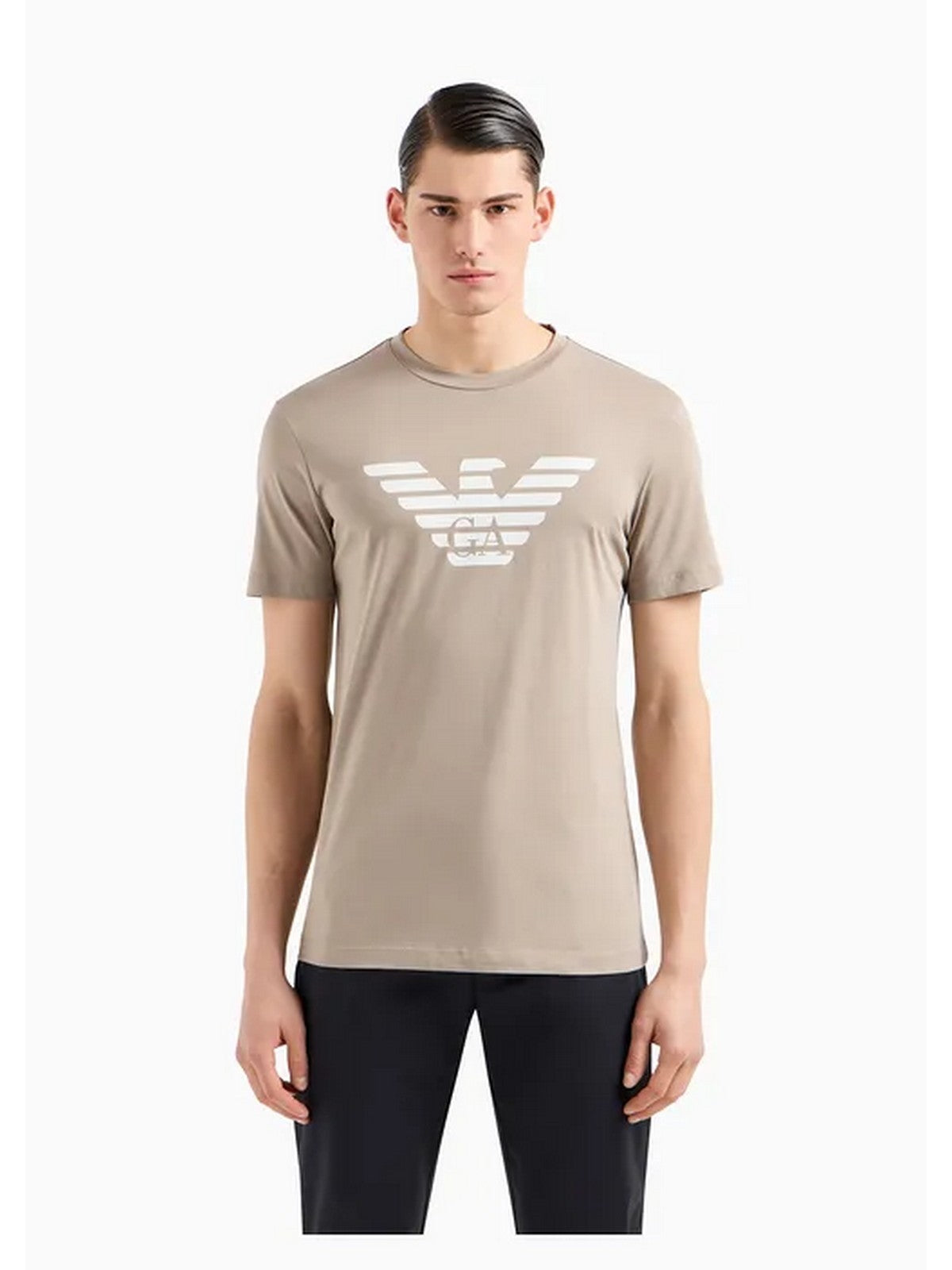 T-shirt Emporio Armani i słup męski 8n1tn5 1jpzz 0148 Beige