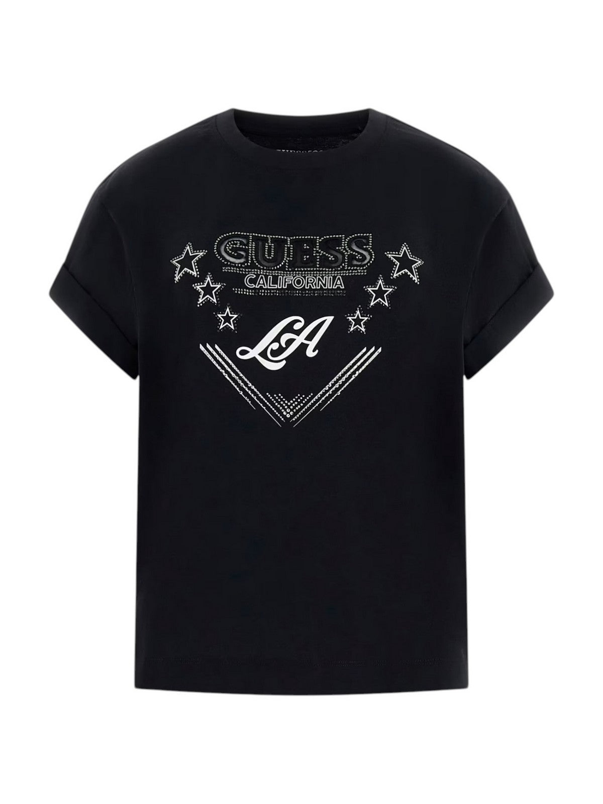 GUESS T-shirt Donna SS CN LA STARS TEE W6RI30 I3Z14 JBLK Jet Black A996