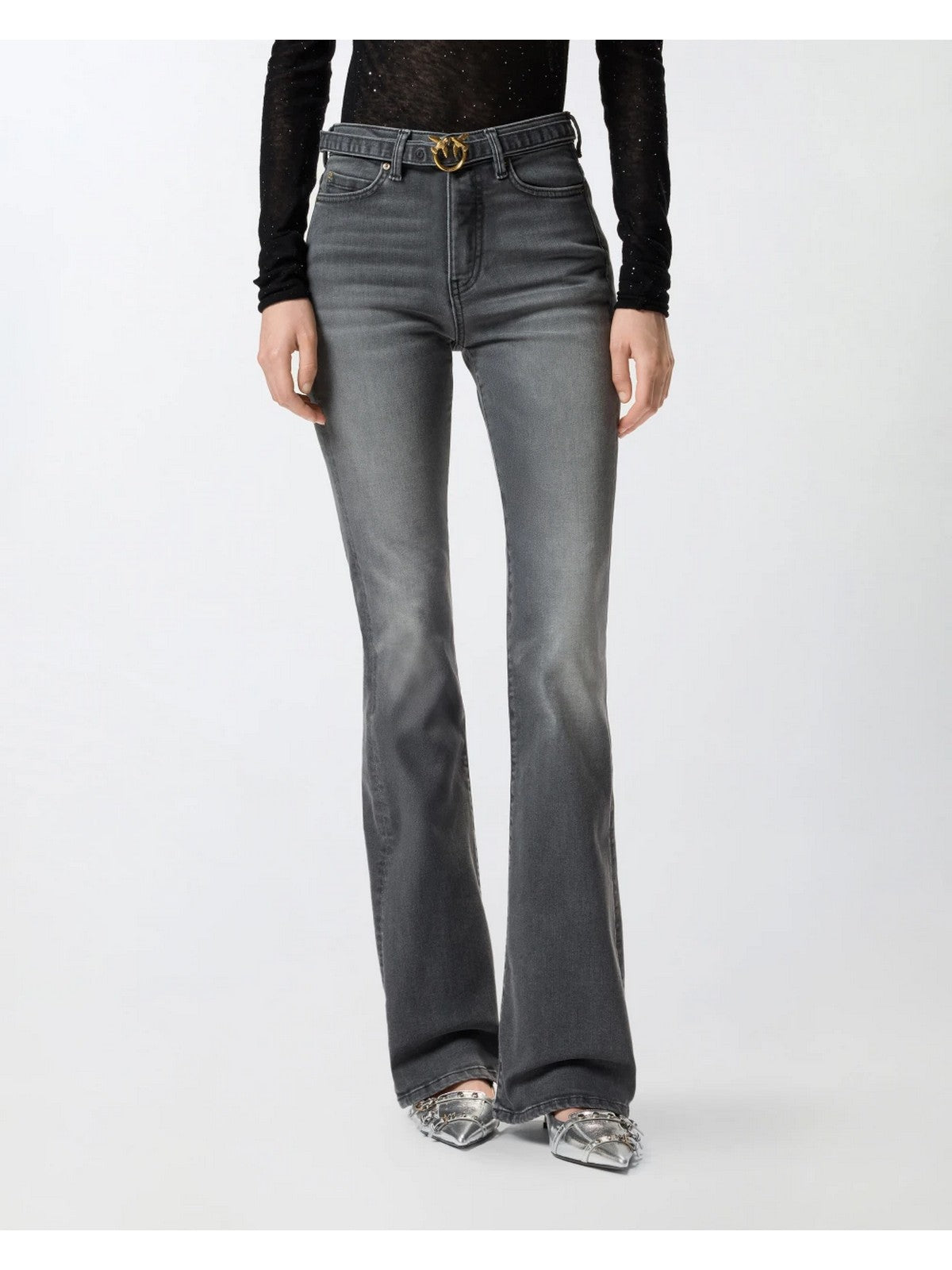 PINKO Jeans Donna FLORA FLARE 100166-A2S2 PJ9 LAVAGGIO DARK GRAY