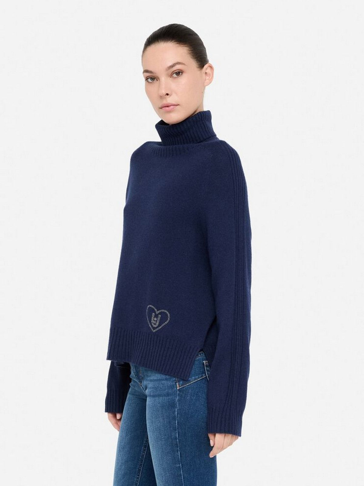 LIU JO WHITE Maglione dolcevita Donna  MF5445MS76L 93932 Navel blue