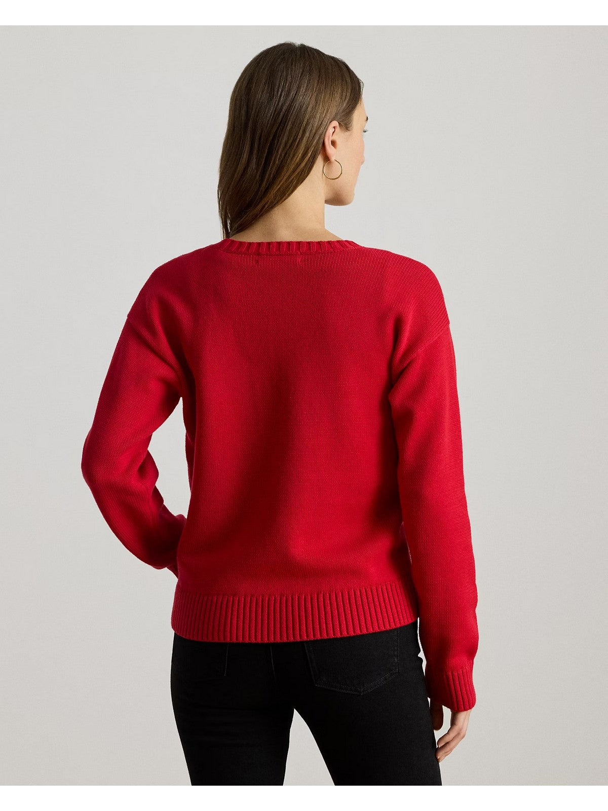 Lauren Ralph Lauren Women's Maglione Riednee-Long Sleeve-Pullover 200979657 001 Ralph Red Multi