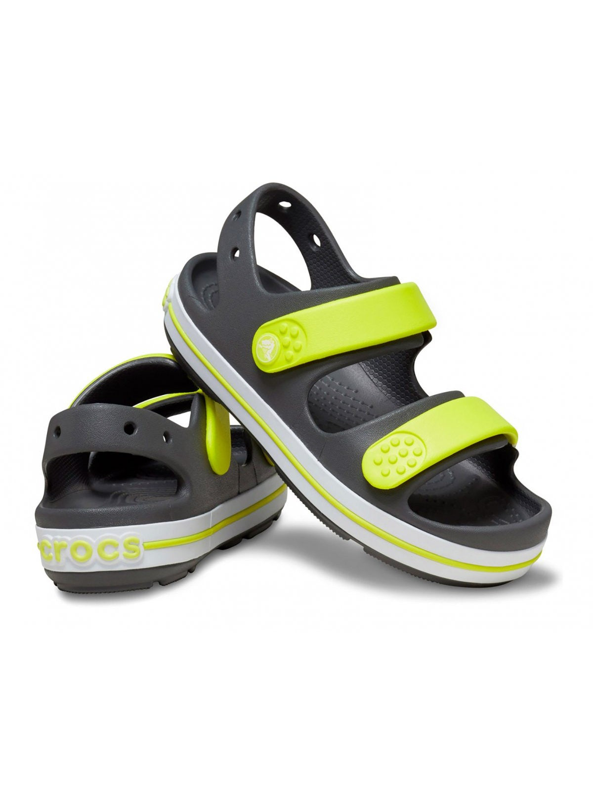 CROCS Sandalo Bamnini e ragazzi Crocband Cruiser Sandal T 209424 1NJ SLATE GREY/ ACIDITY gioboutiqueweb
