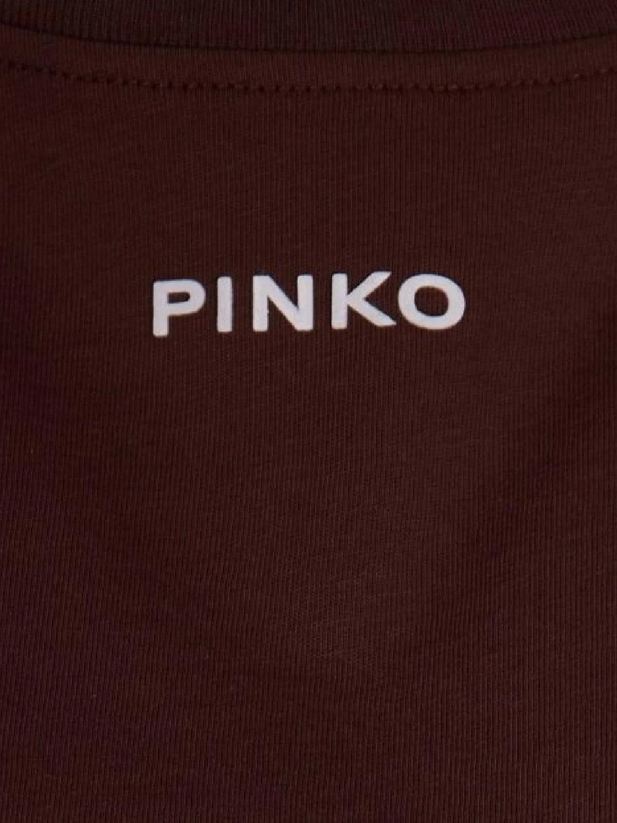 PINKO T-shirt Donna BASICO T-SHIRT 100373-A34F L78 MARRONE TERRA X PIANTE