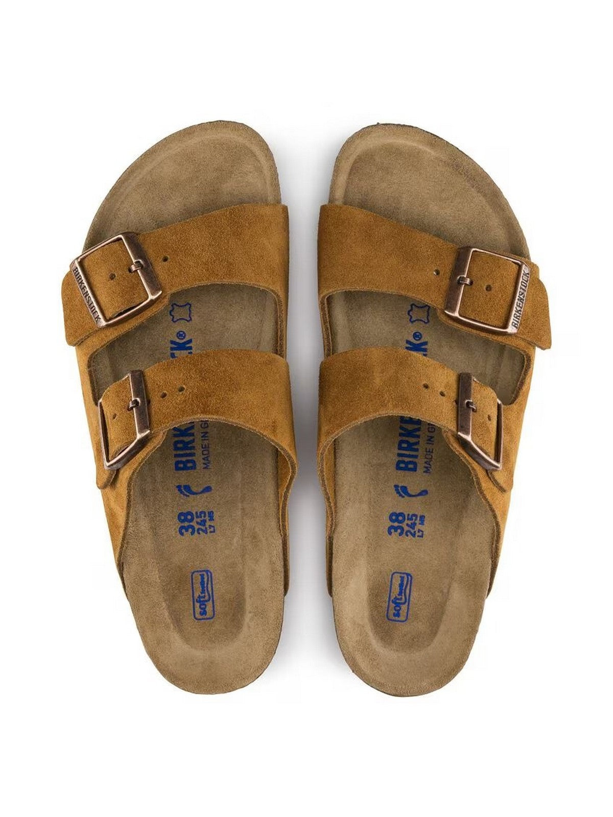 BIRKENSTOCK Sandalo Unisex adulto Arizona mink, Suede Leather 1027162 Marrone