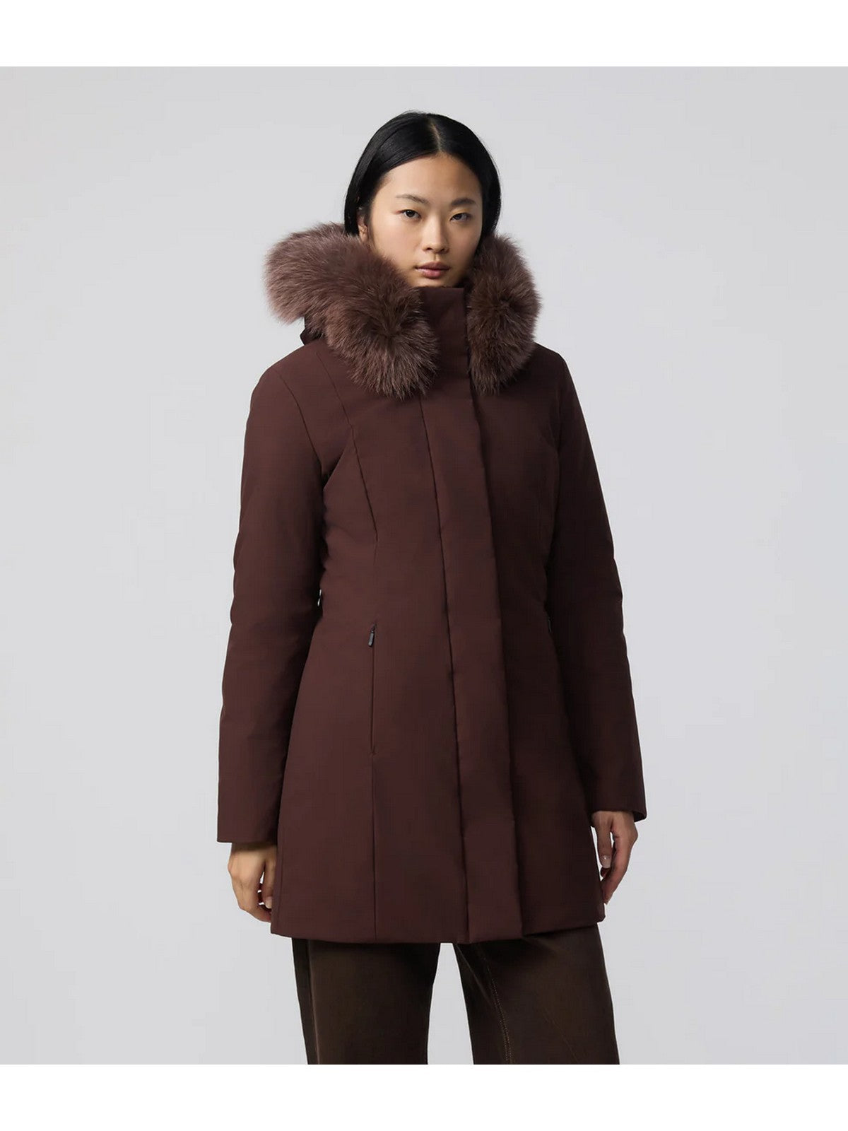 REFRIGIWEAR Piumino Donna LADY TECH/1 FUR JACKET W99108 XT3790 H01419 COFFEE