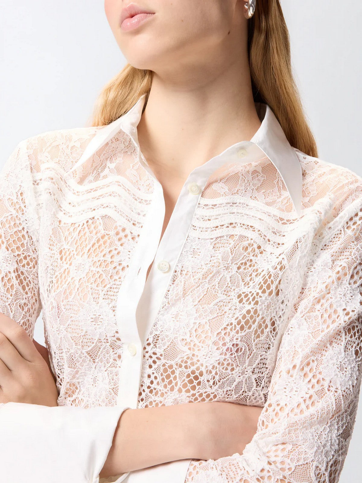 PINKO Camicia Donna COLINE CAMICIA PIZZO REBRODE 106600-A381 Z05 BIANCO-BIANCANEVE