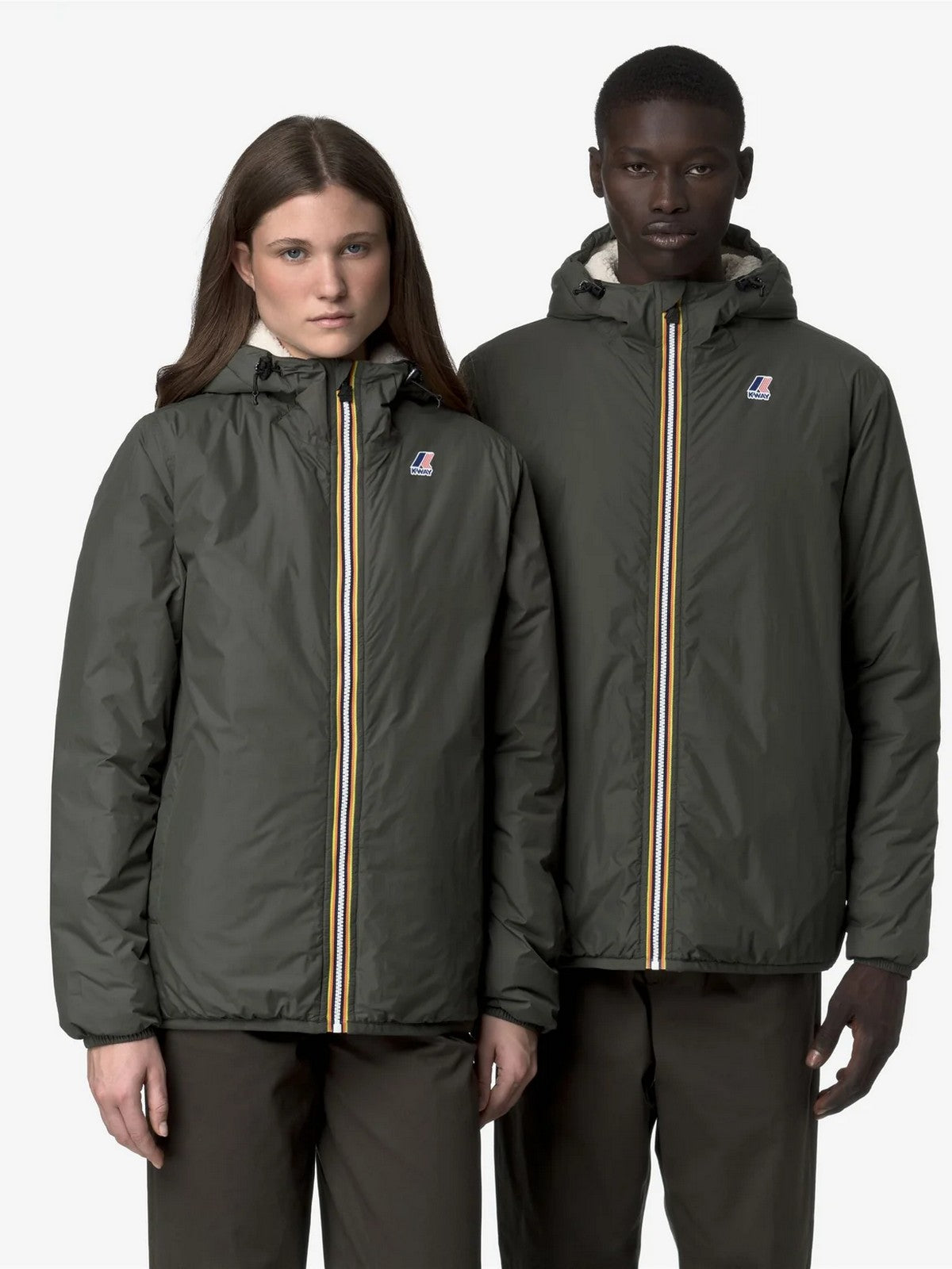 K-WAY Giubbino Uomo LE VRAI 4.0 CLAUDE ORSETTO K21515W WMR GREEN BLACKISH