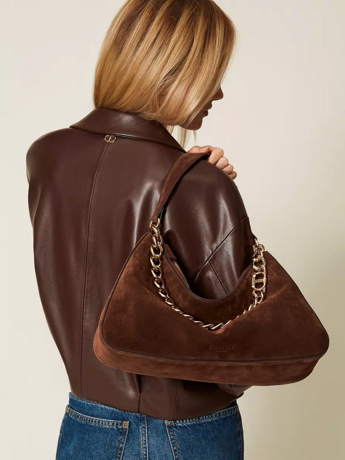 TWINSET Borsa Donna LILIANE LEATHER 252TB7162 00203 COFFEE