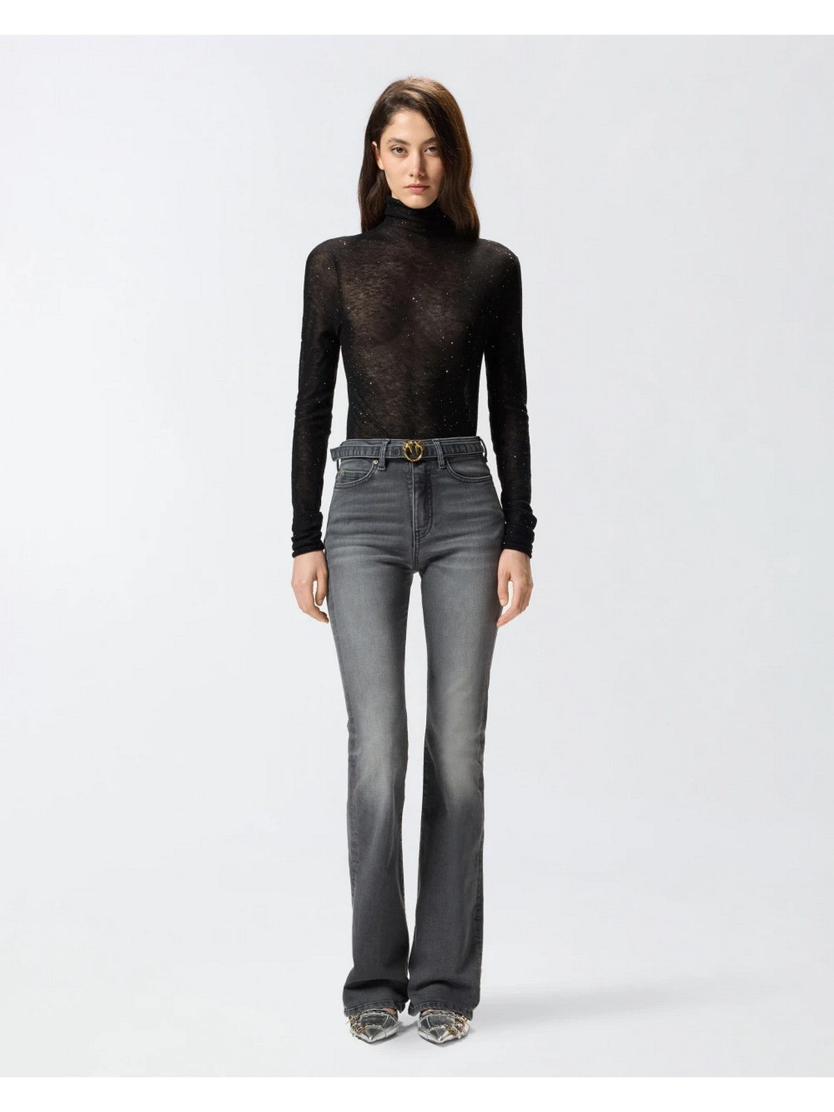 PINKO Jeans Donna FLORA FLARE 100166-A2S2 PJ9 LAVAGGIO DARK GRAY