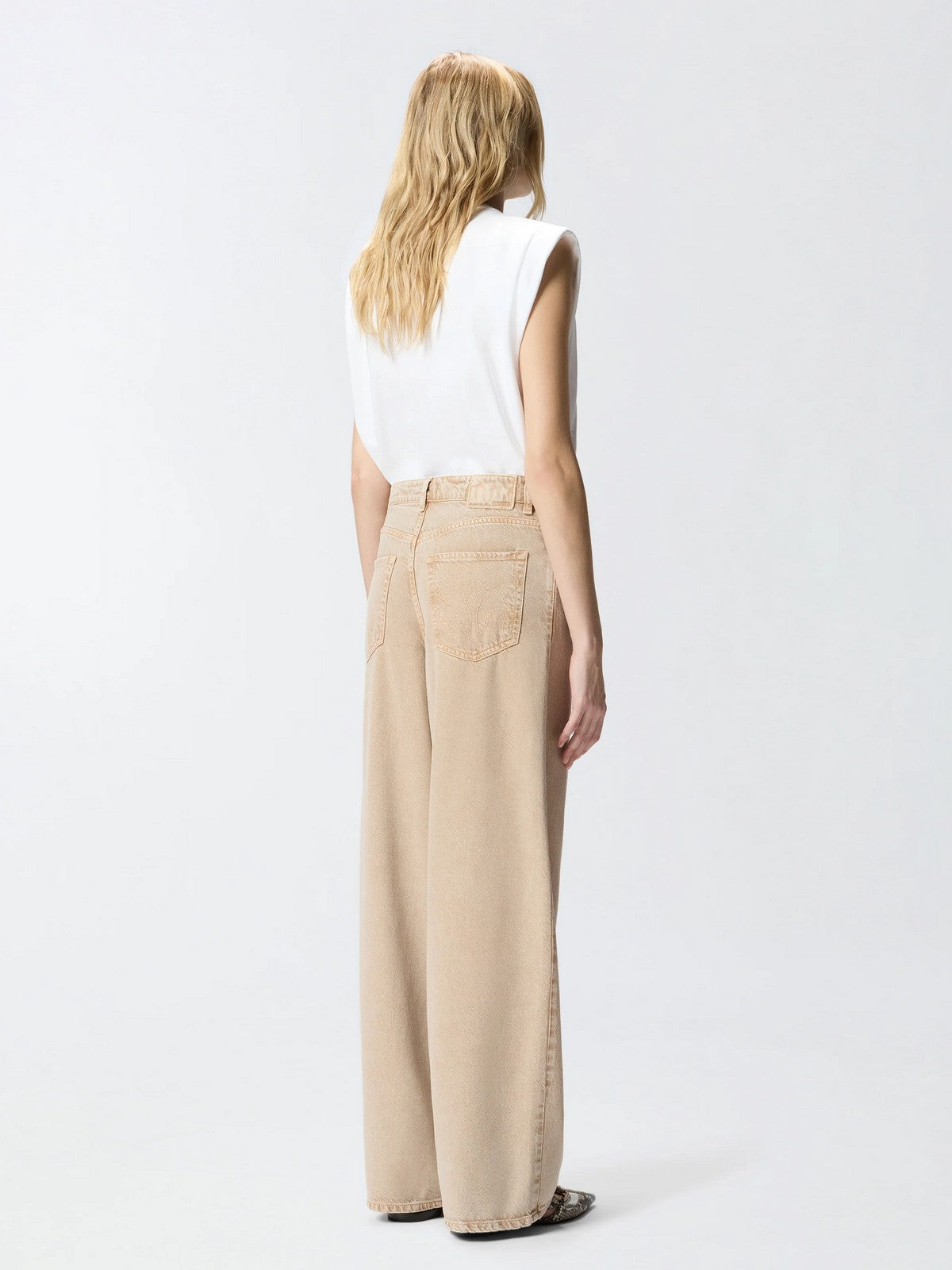 PINKO Jeans Donna LAURYN LOOSE BULL 104601-A33R C88 BEIGE-MACROCISTIDE