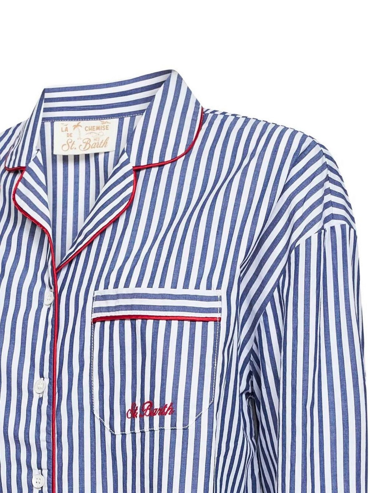 MC2 SAINT BARTH Camicia Donna  ASTRA 01699L COTTON STRIPES V PIPING 61
