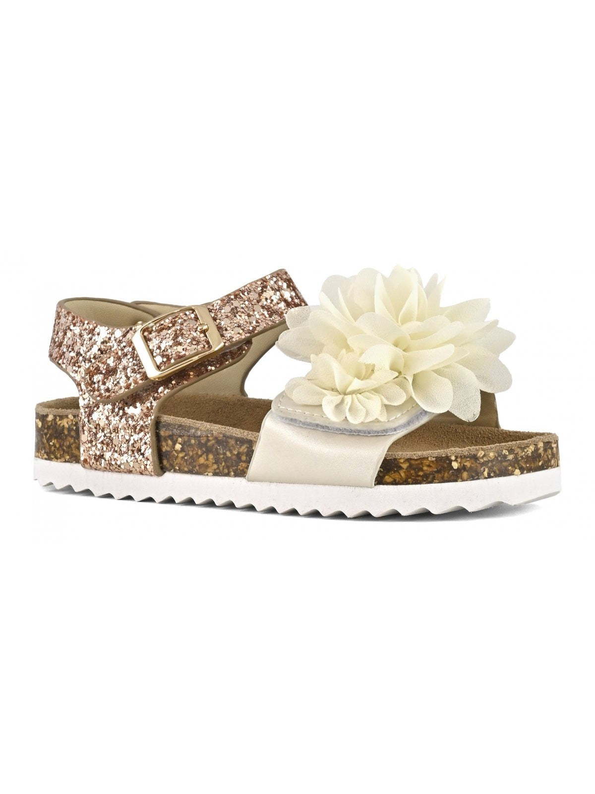 Colors of california sandal girls and girls sandal with flowers hc.2406 nat beige