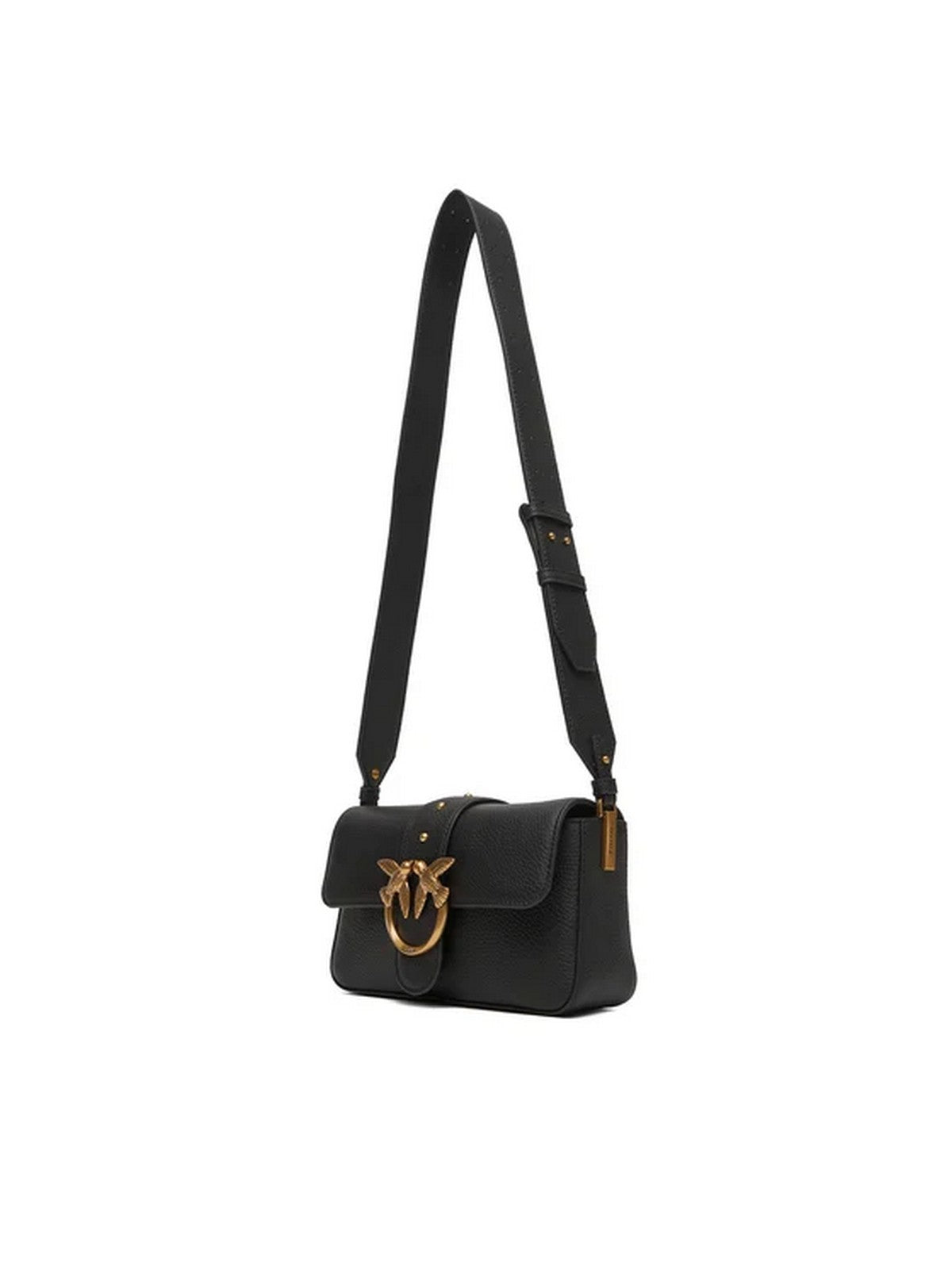 PINKO Borsa Donna LOVE ONE MINI SLOUCHY FL 104340-A2OX Z99Q NERO-ANTIQUE GOLD gioboutiqueweb