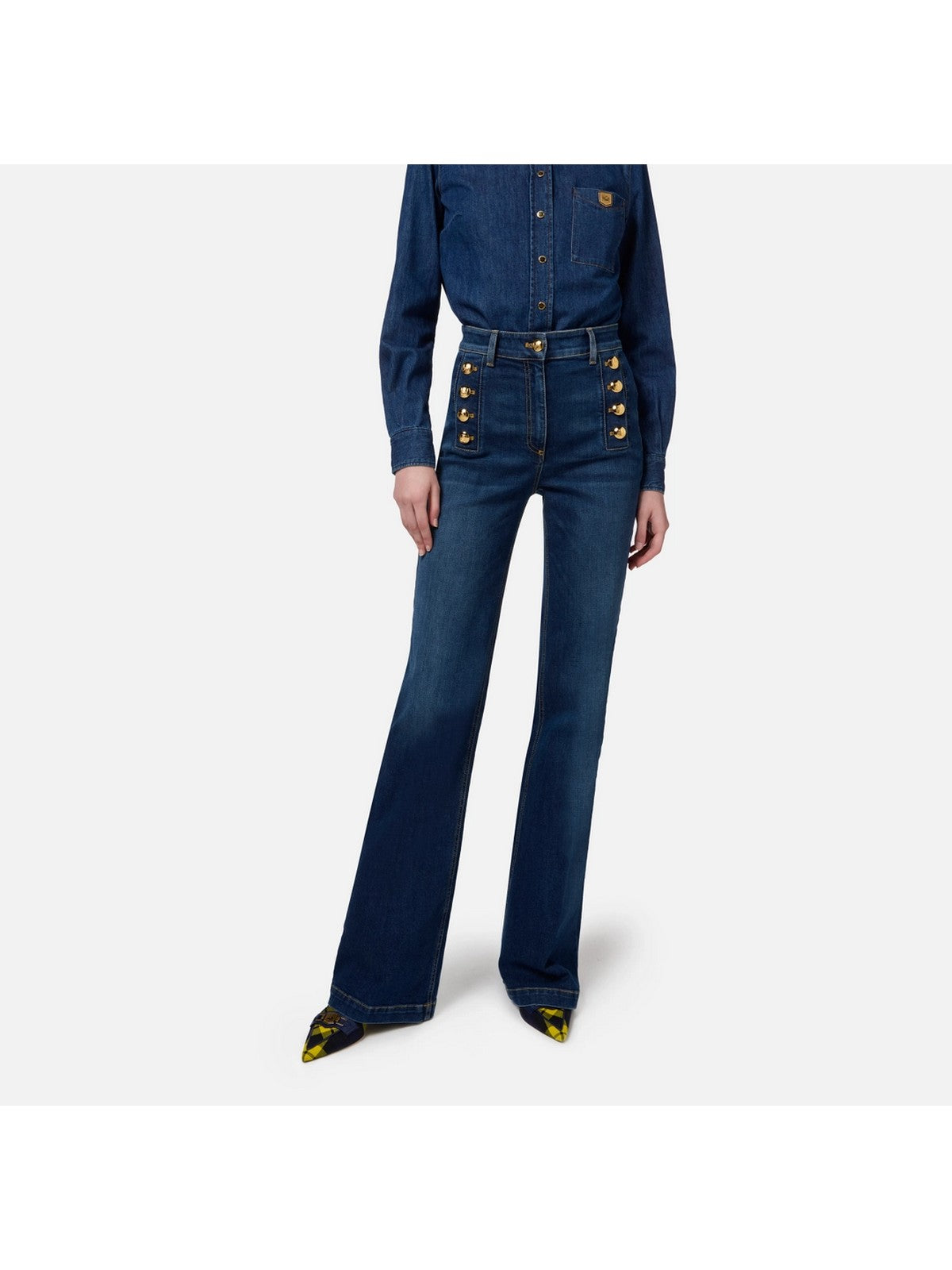 ELISABETTA FRANCHI Jeans femeninos PJ67D46E2 104 Azul