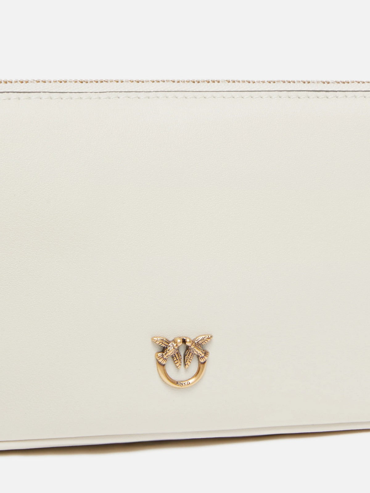 PINKO Borsa Donna HALF MOON HORIZONTAL MINI VITE 105069-A0QO Z14Q BIANCO SETA-ANTIQUE GOLD
