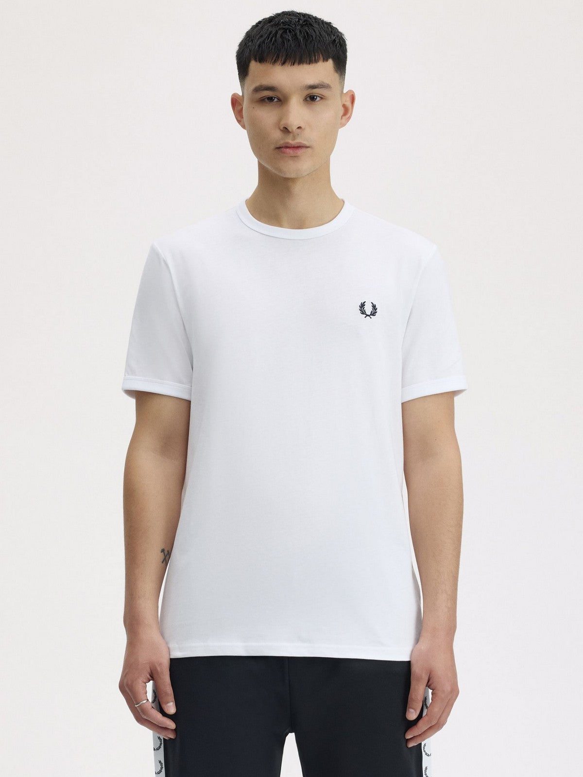 FRED PERRY T-shirt Uomo FP RINGER T-SHIRT FP-M3519-57 100 WHITE