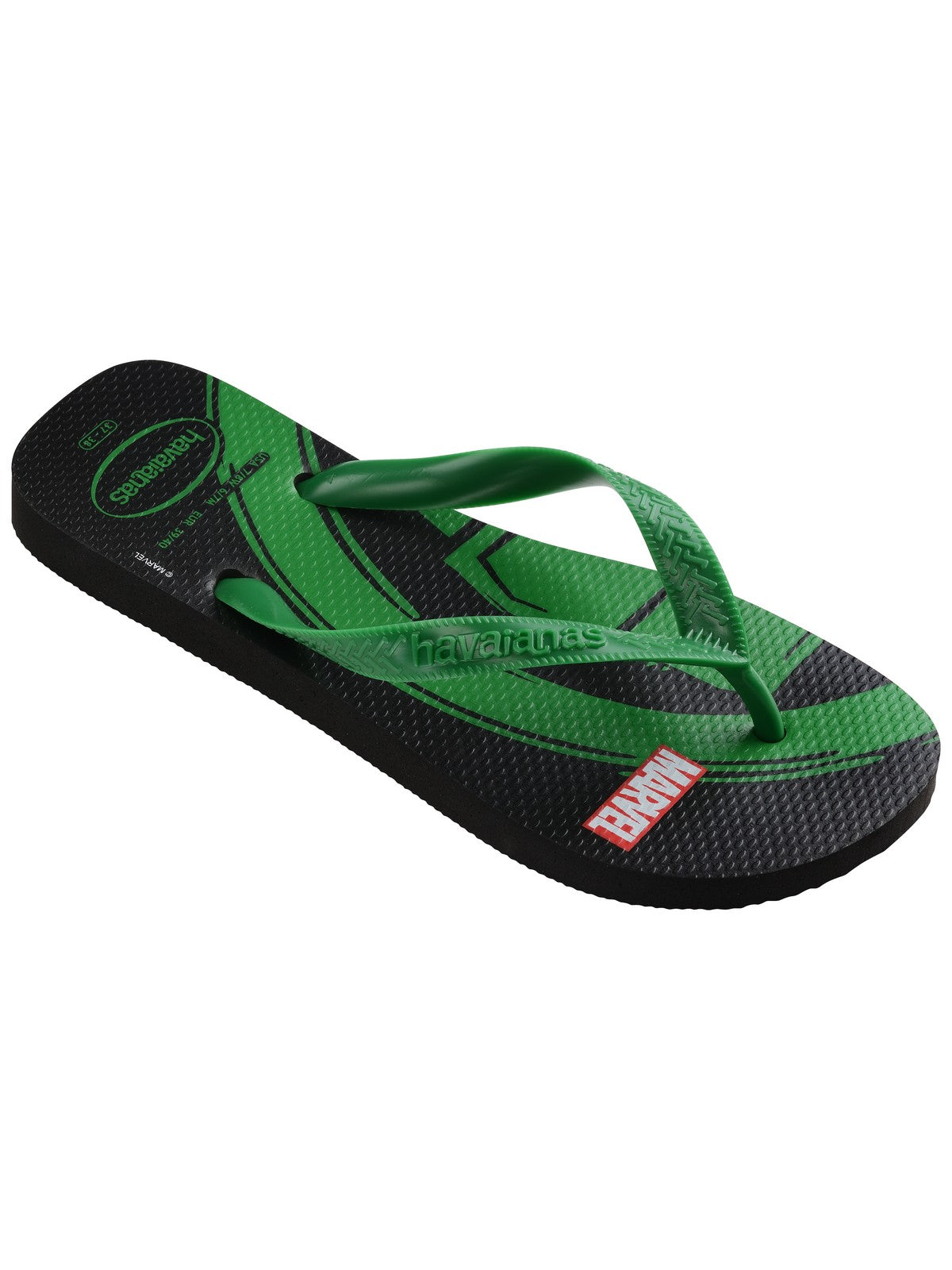 HAVAIANAS Tongs pour hommes Hav. Haut Marvel Logomania 4146953.5579 Noir