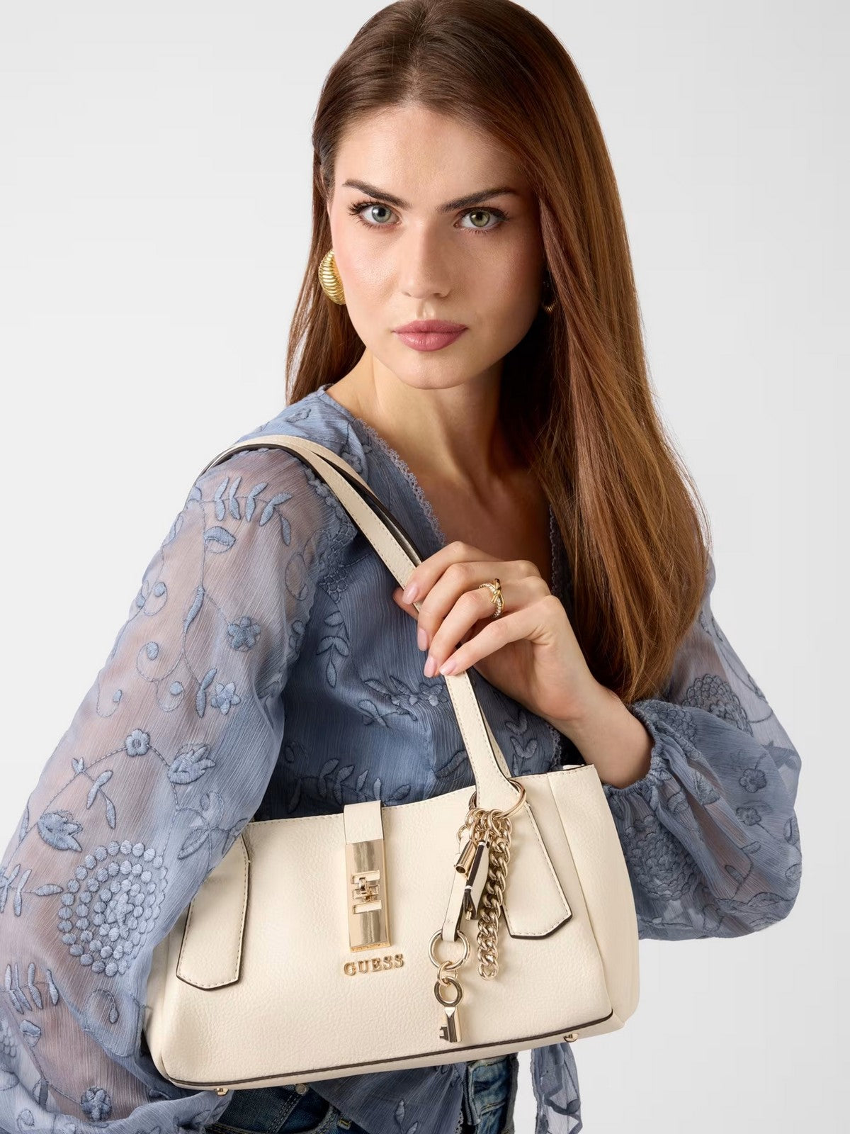 GUESS Borsa Donna BROOKE SHOULDER SATCHEL HWBG98 97080 OFF off white