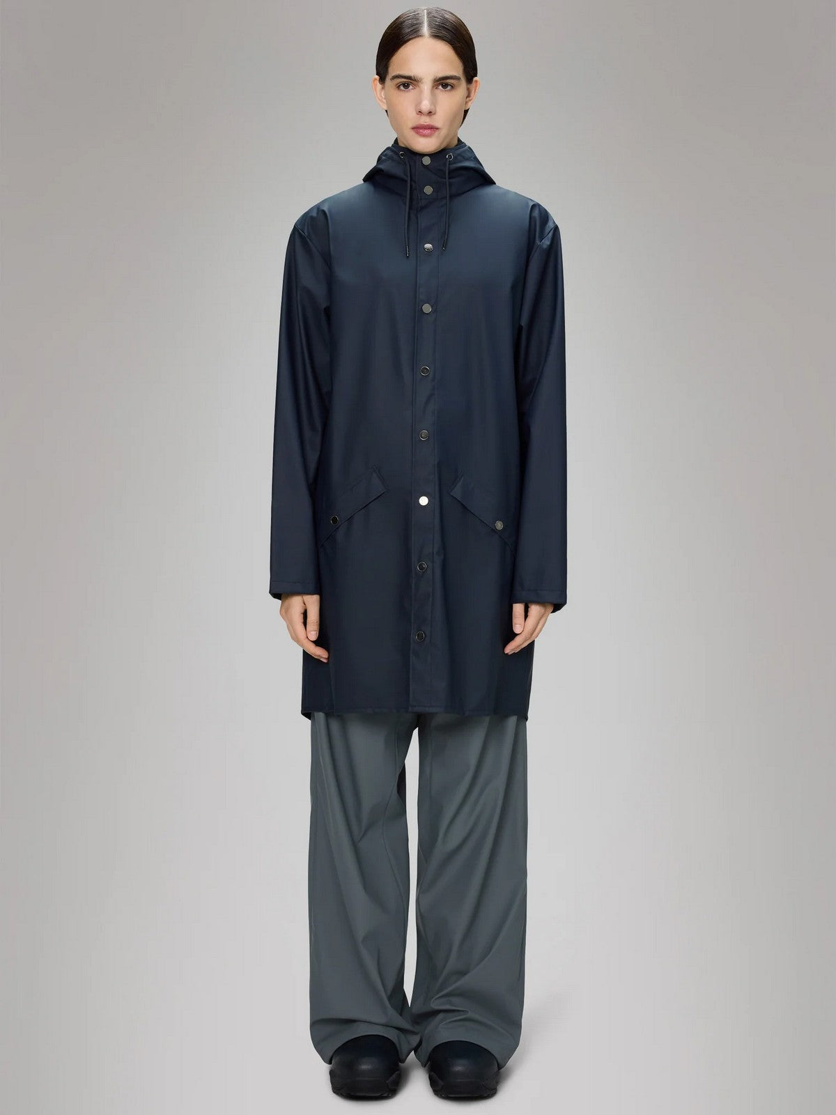 RAINS Giubbino Unisex adulto Long Jacket W3 12020 47 Navy NAVY