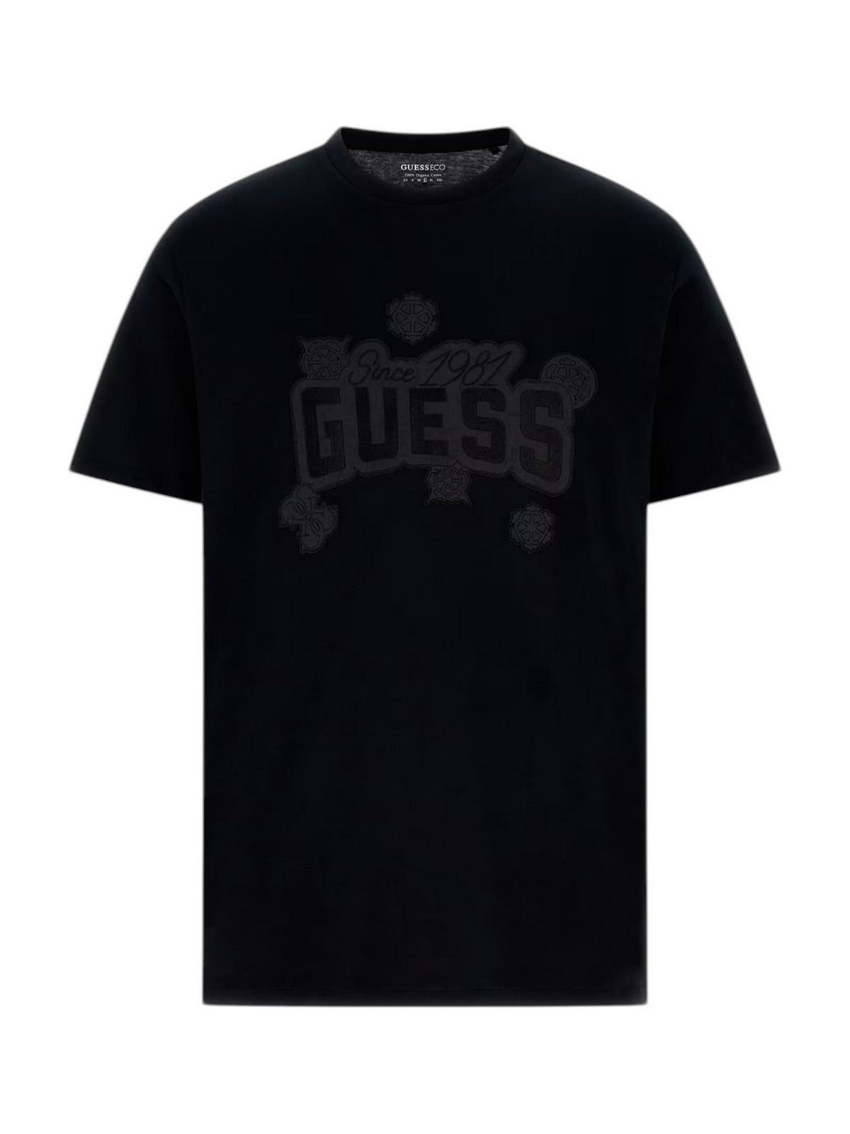 GUESS T-shirt Uomo SS BSC PEONY STITCH TEE M6RI04 I3Z14 JBLK Jet Black A996