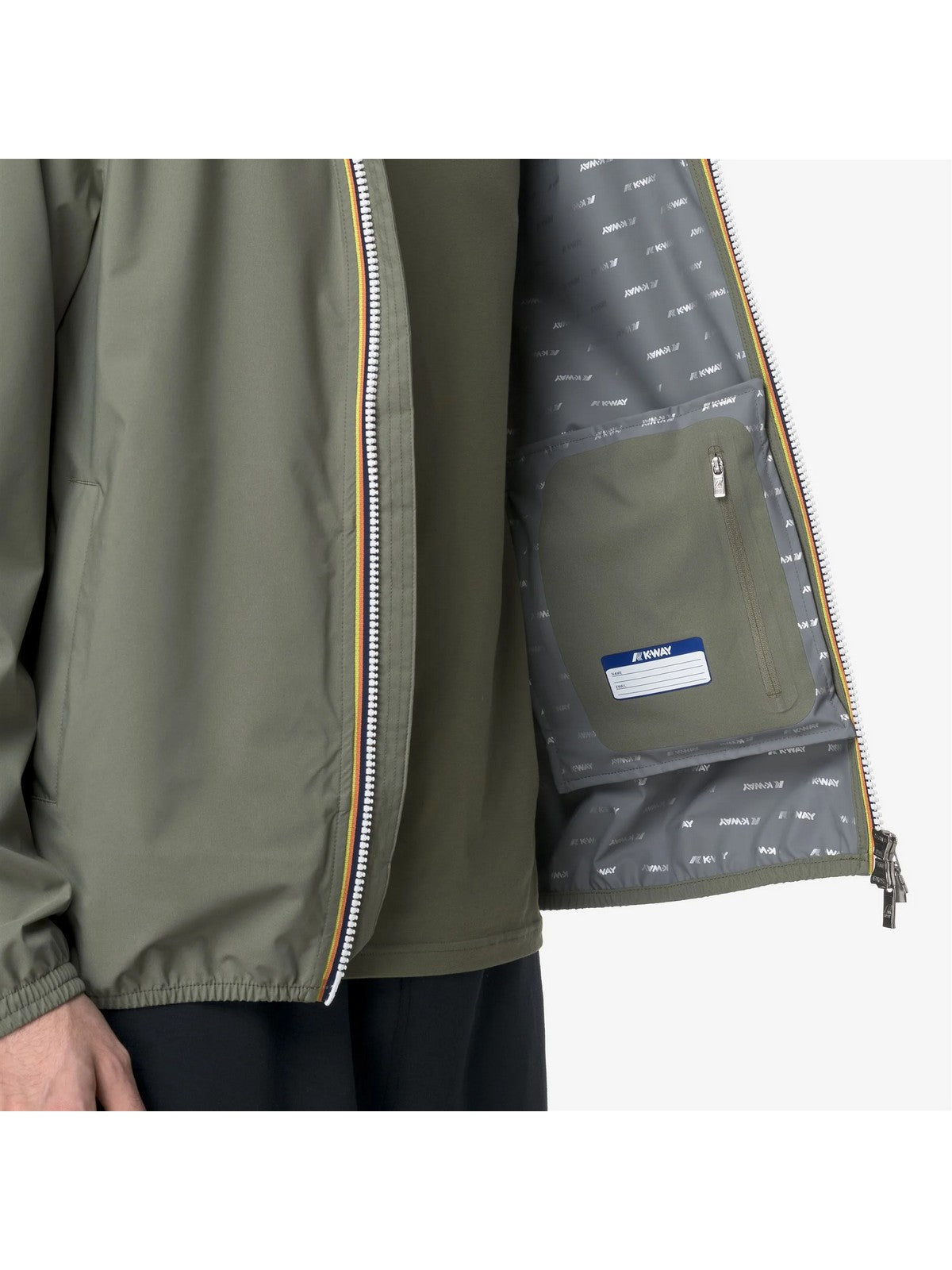 K-WAY Giubbino Uomo Jack stretch dot K5127QW V15 Green Lichen