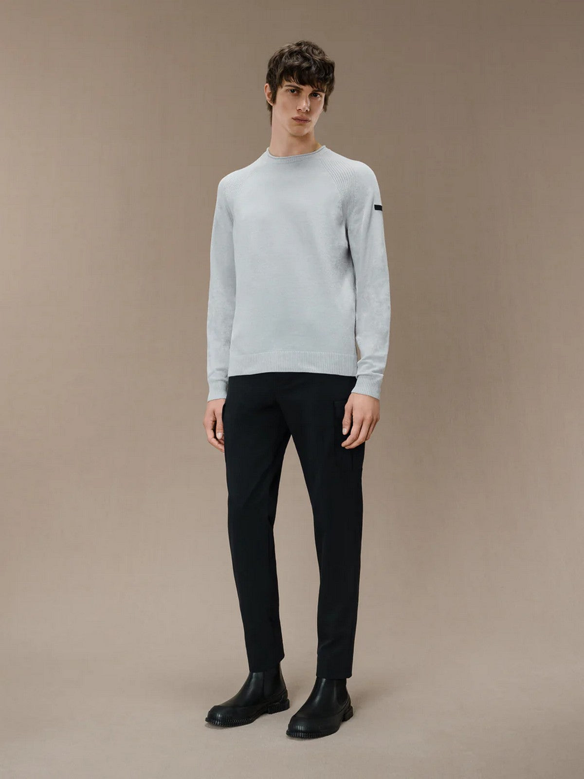 RRD Pull Homme VELVET ROUND KNIT W24132 08 Blanc