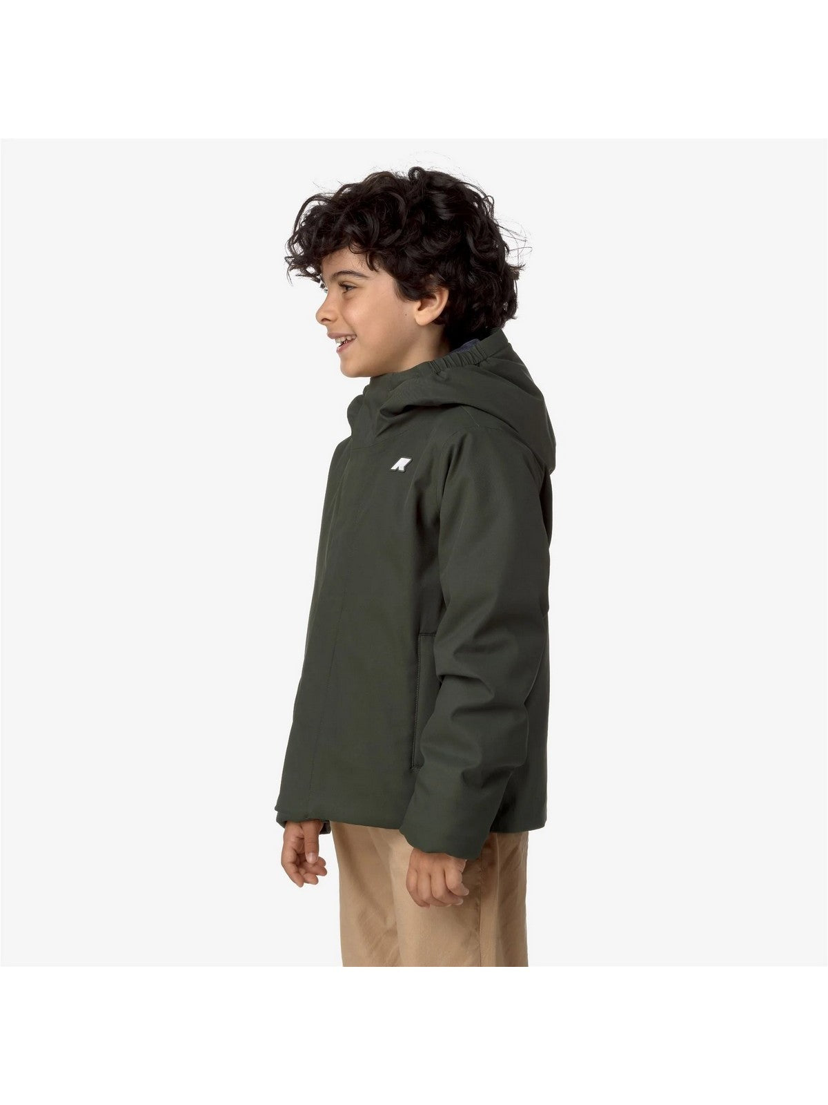K-WAY Giubbino Bambini e ragazzi P. JACKO TWILL MARMOTTA K1128FW AL7 GREEN B-BLUE A