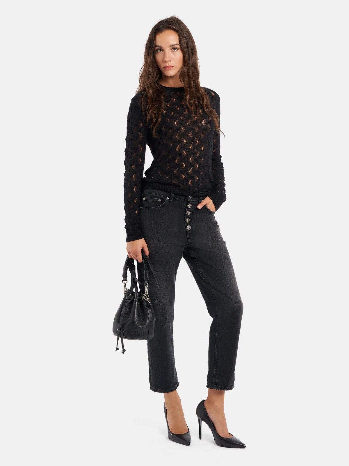 DONDUP Jeans Donna KOONS BOT GIOIELLO DP268B DS0369D LM3 999 Nero