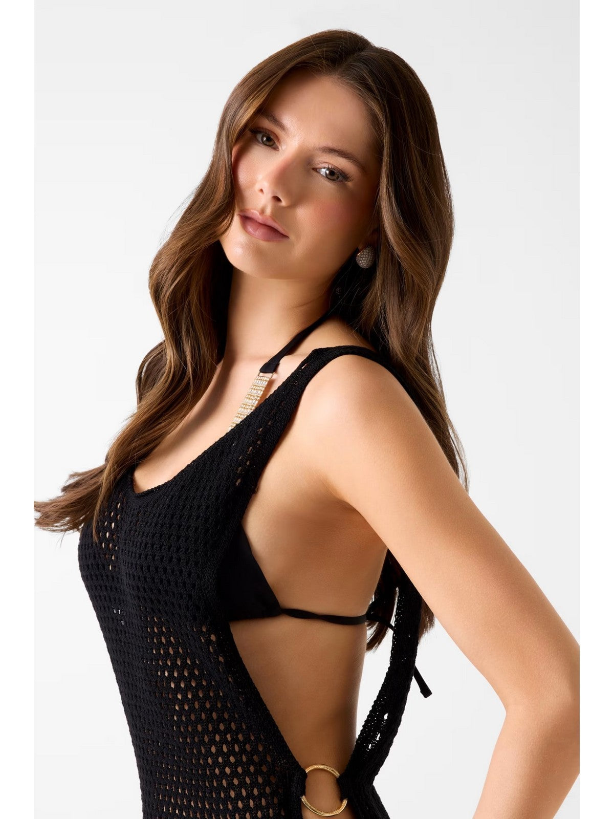 GUESS BEACHWEAR Abito Donna LUNA SLEEVELESS SHORT DRESS E6GK09 Z5632 JBLK Jet Black A996 gioboutiqueweb