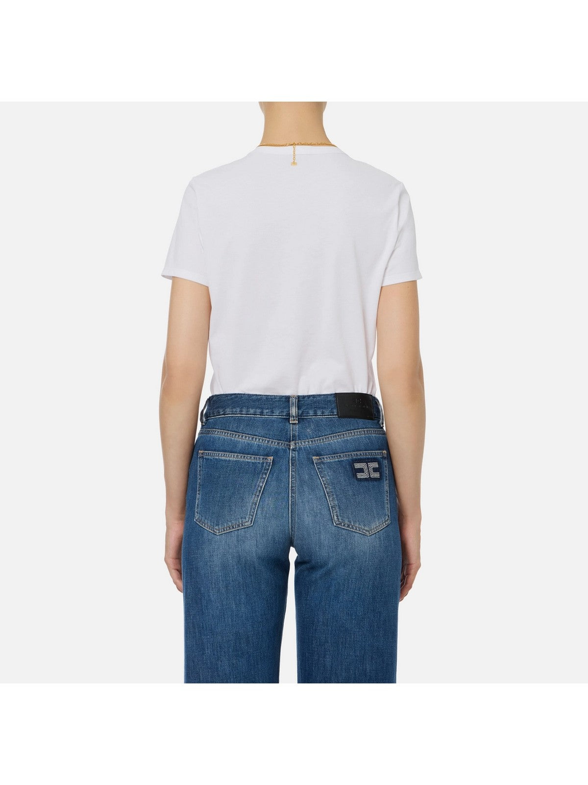 ELISABETTA FRANCHI T-shirt Donna  MA00956E2 270 GESSO gioboutiqueweb